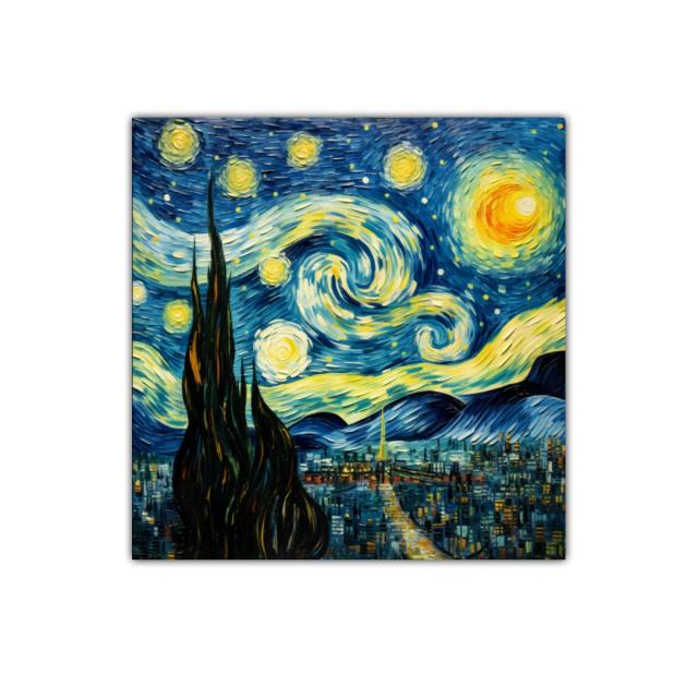 Cielo nocturno vibrante con espirales luminosas y estrellas