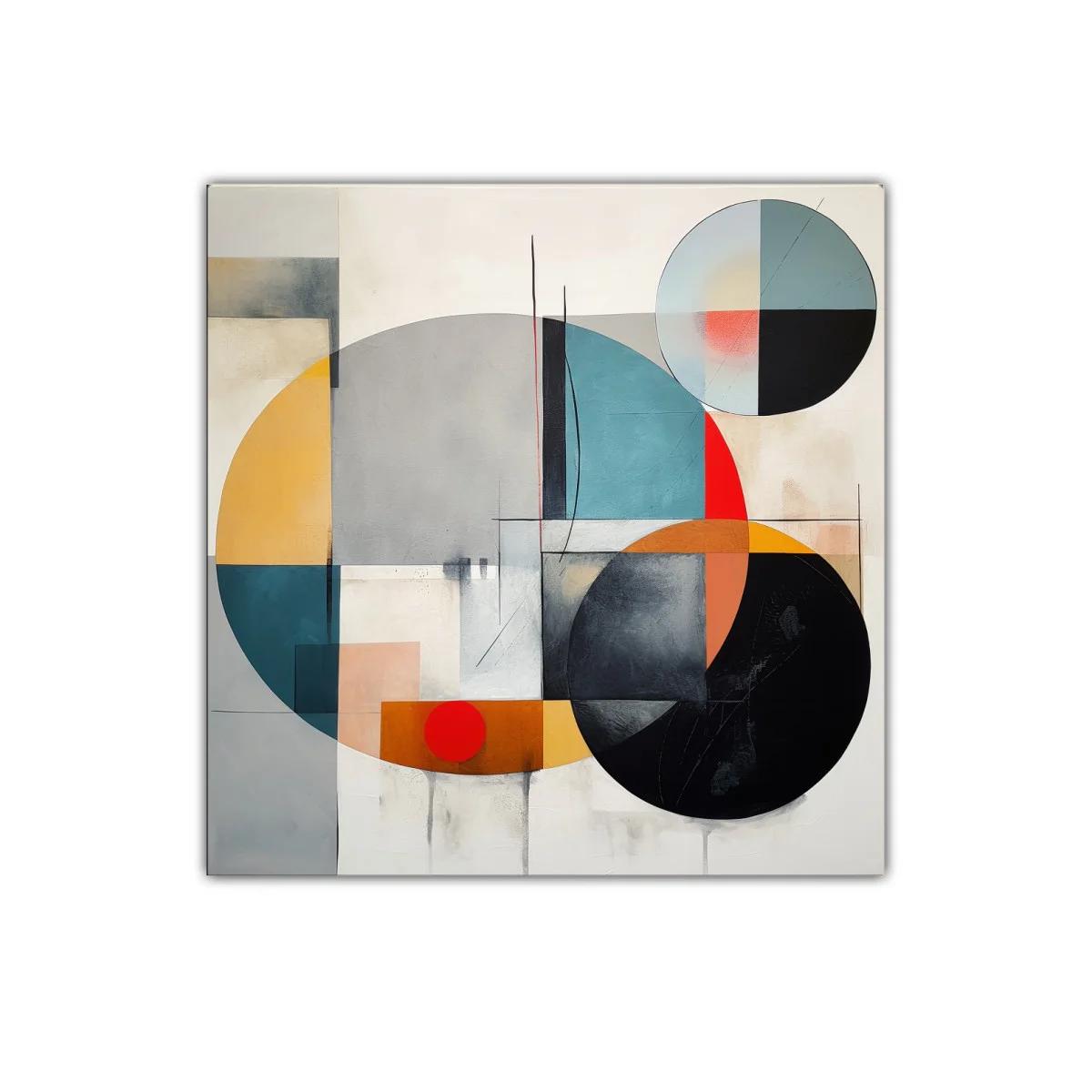 Composición geométrica con círculos y tonos cálidos y fríos — imagen principal