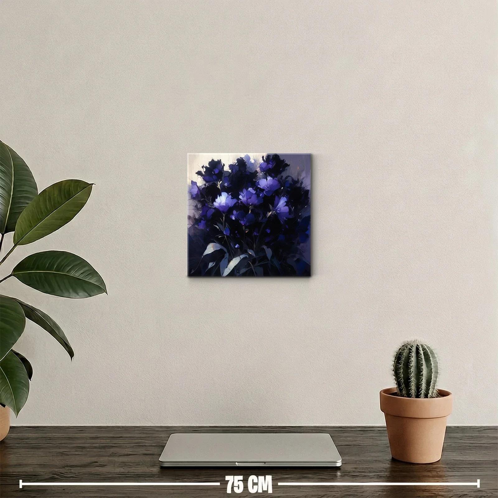 Cuadro decorativo con floración en tonos morados y azulados — miniatura 2