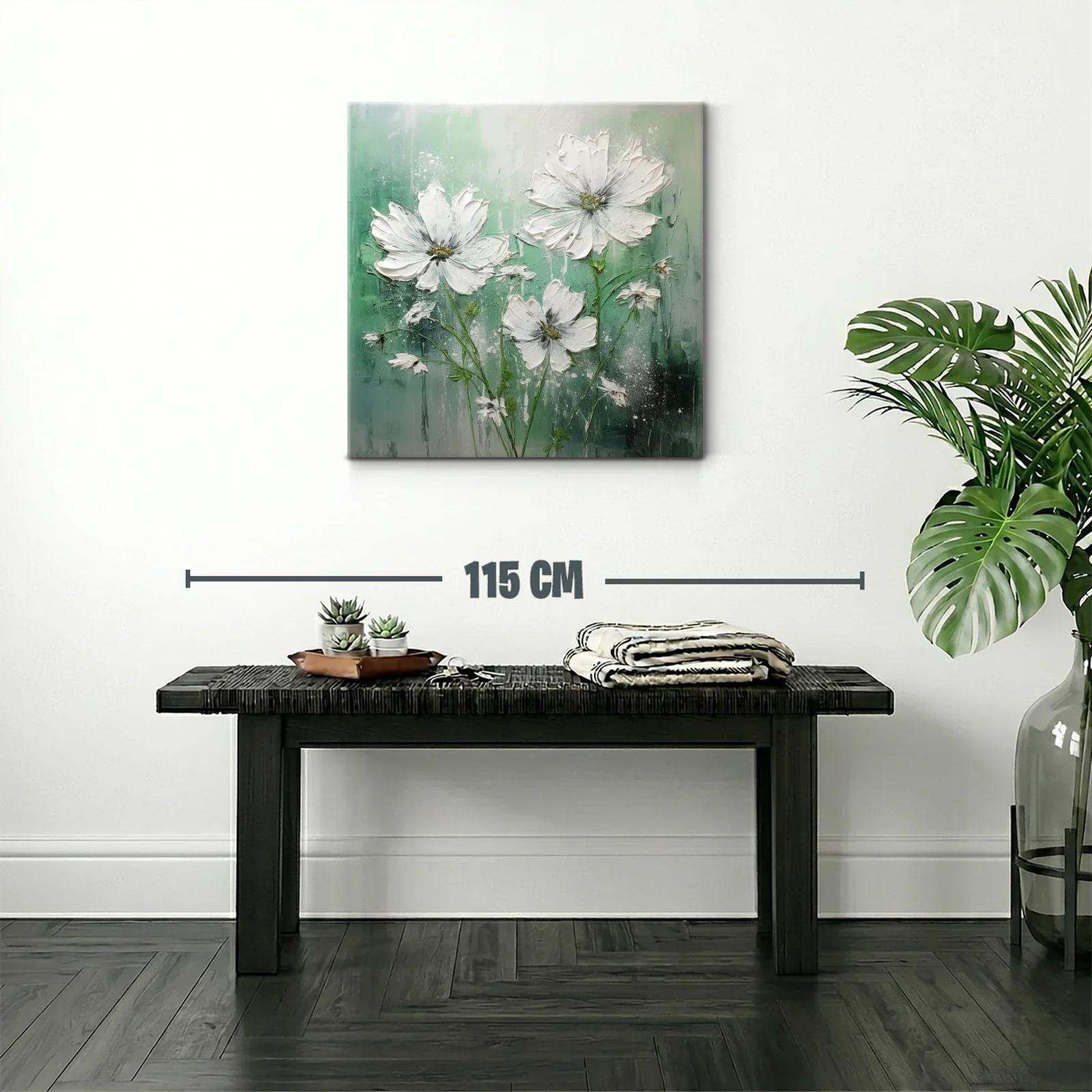 Cuadro floral en tonos verdes y blancos suaves — miniatura 2
