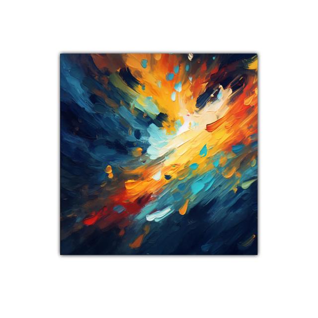 Explosión de color y energía en tonos cálidos y fríos