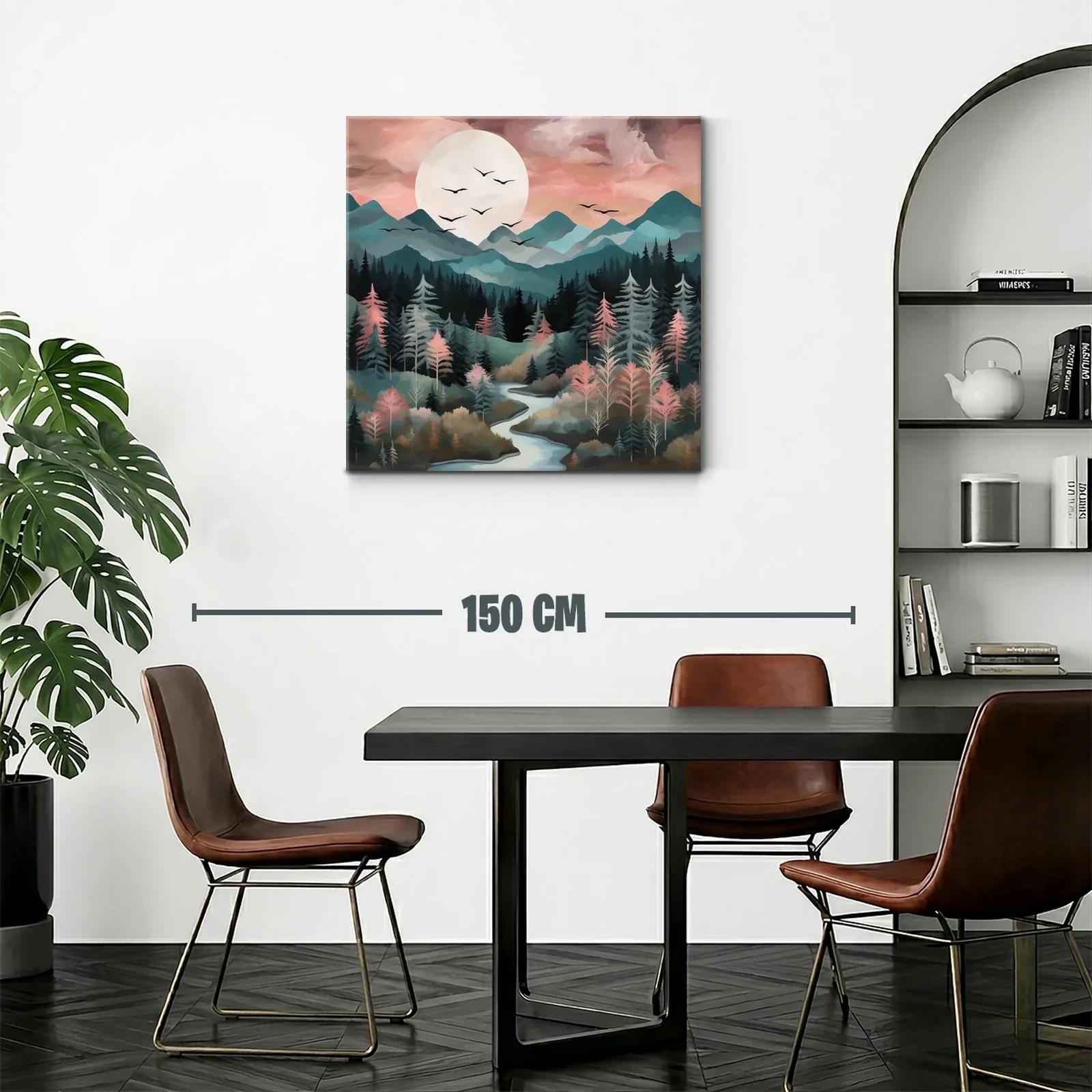 Paisaje sereno de montañas y bosque al amanecer — miniatura 2