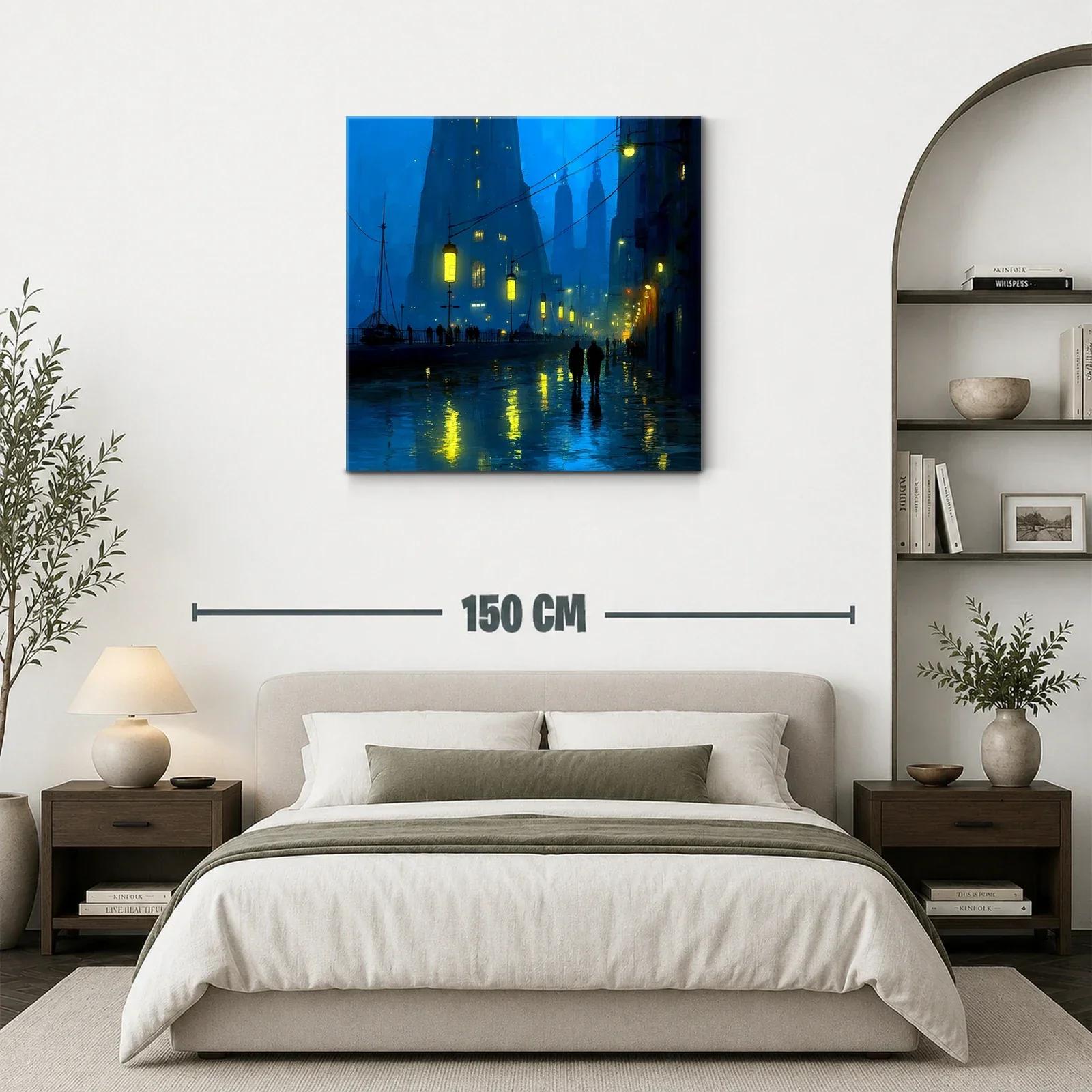 Atardecer urbano con luces reflejadas en la lluvia — miniatura 3