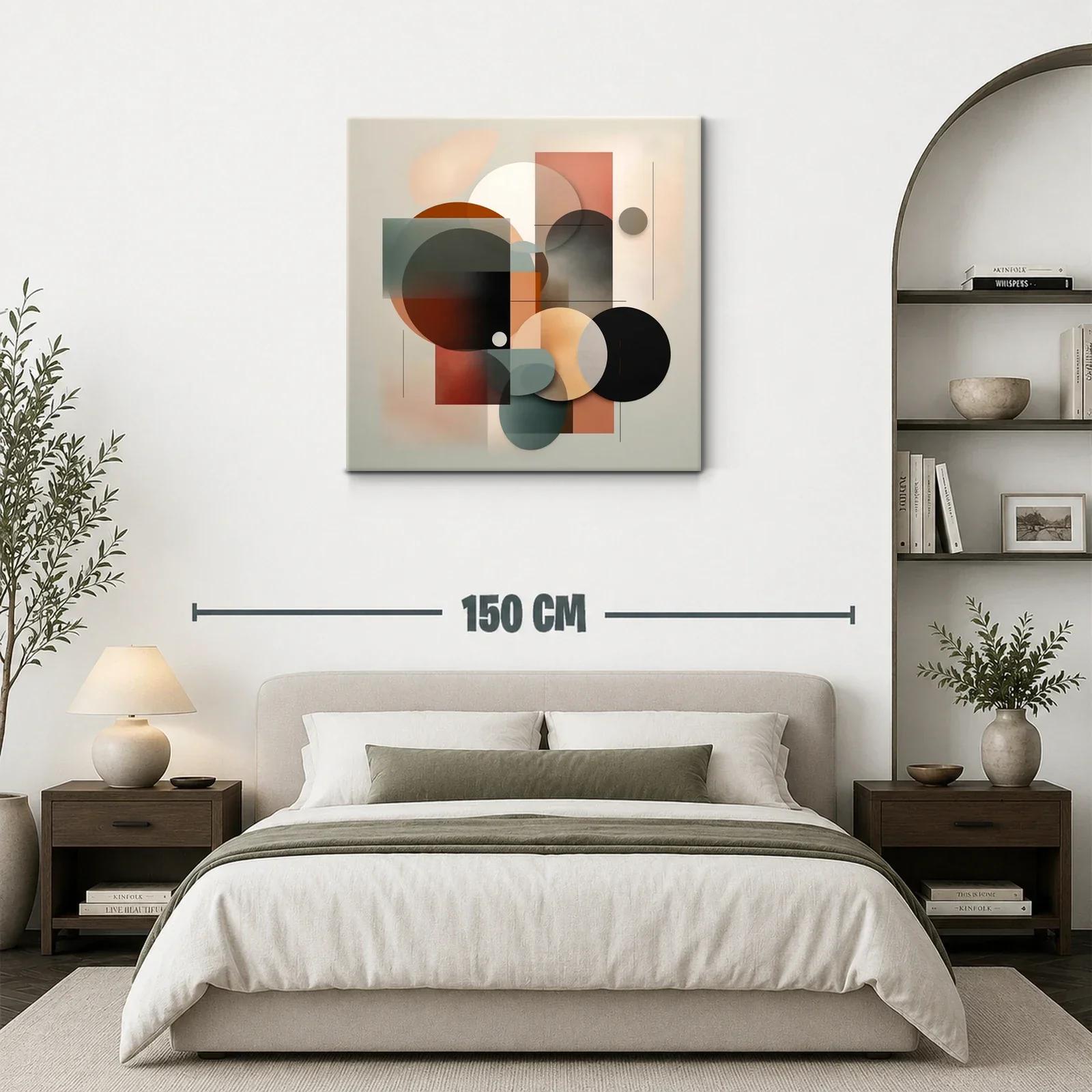 Composición Abstracta con Formas Geométricas y Tonos Cálidos — miniatura 3