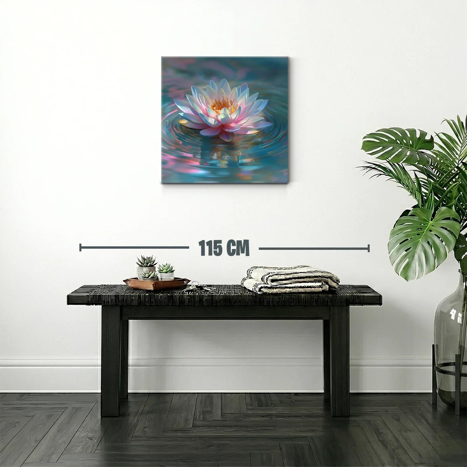 Flor de loto en aguas con reflejos iridiscentes — miniatura 2