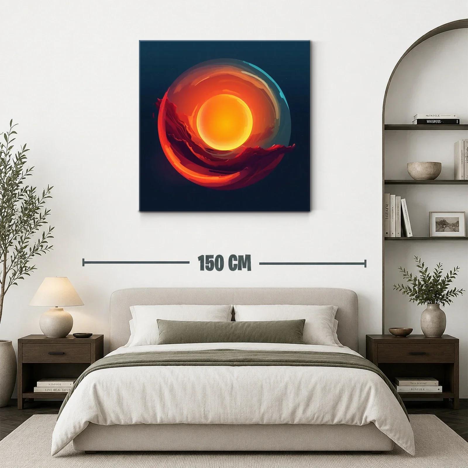 Cuadro abstracto con energía solar y tonos cálidos — miniatura 3