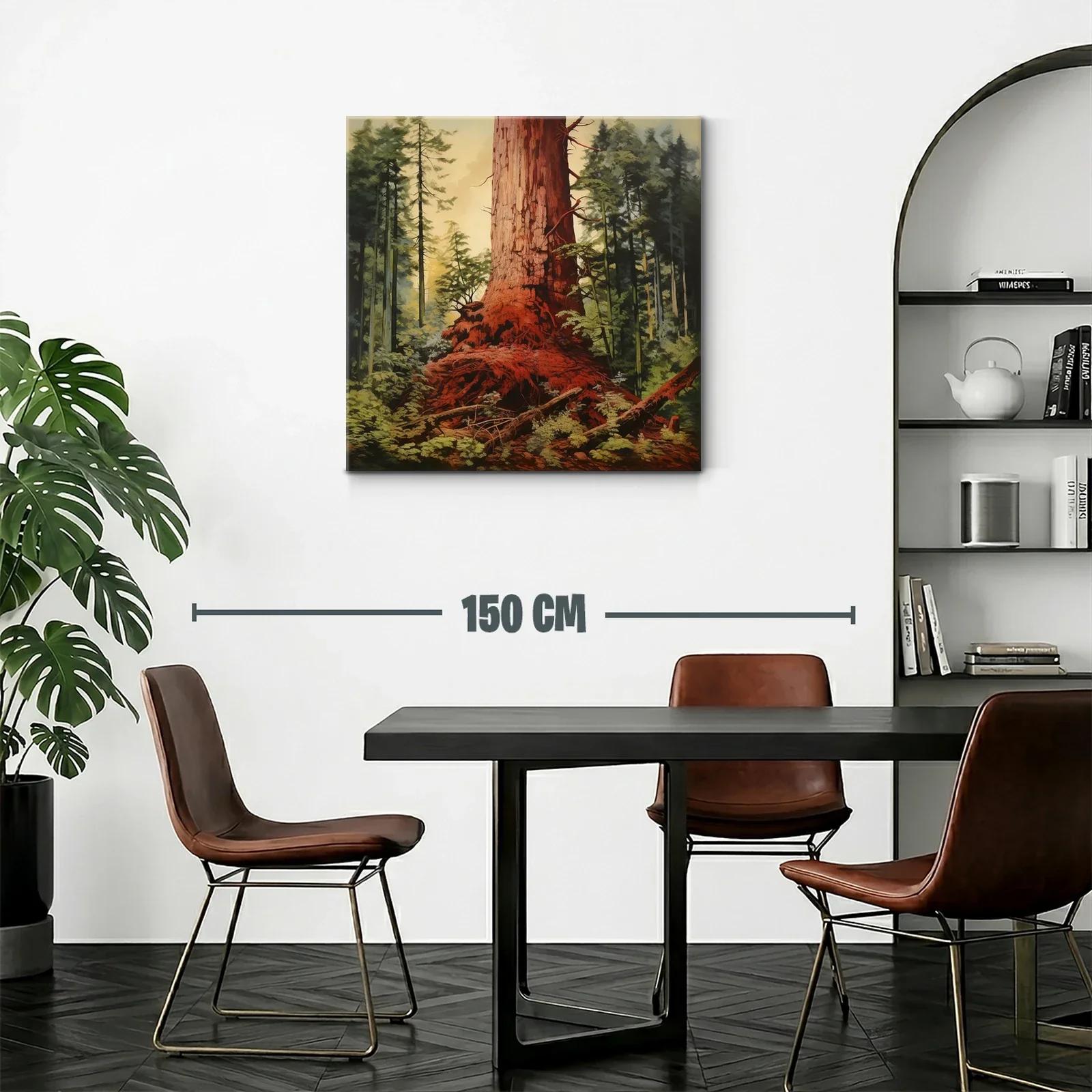 Majestuoso Tronco en Bosque Verde y Tonos Cálidos — miniatura 2