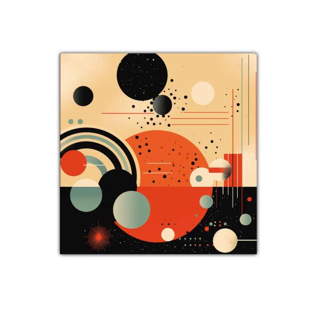 Composición geométrica abstracta con colores cálidos y contrastes