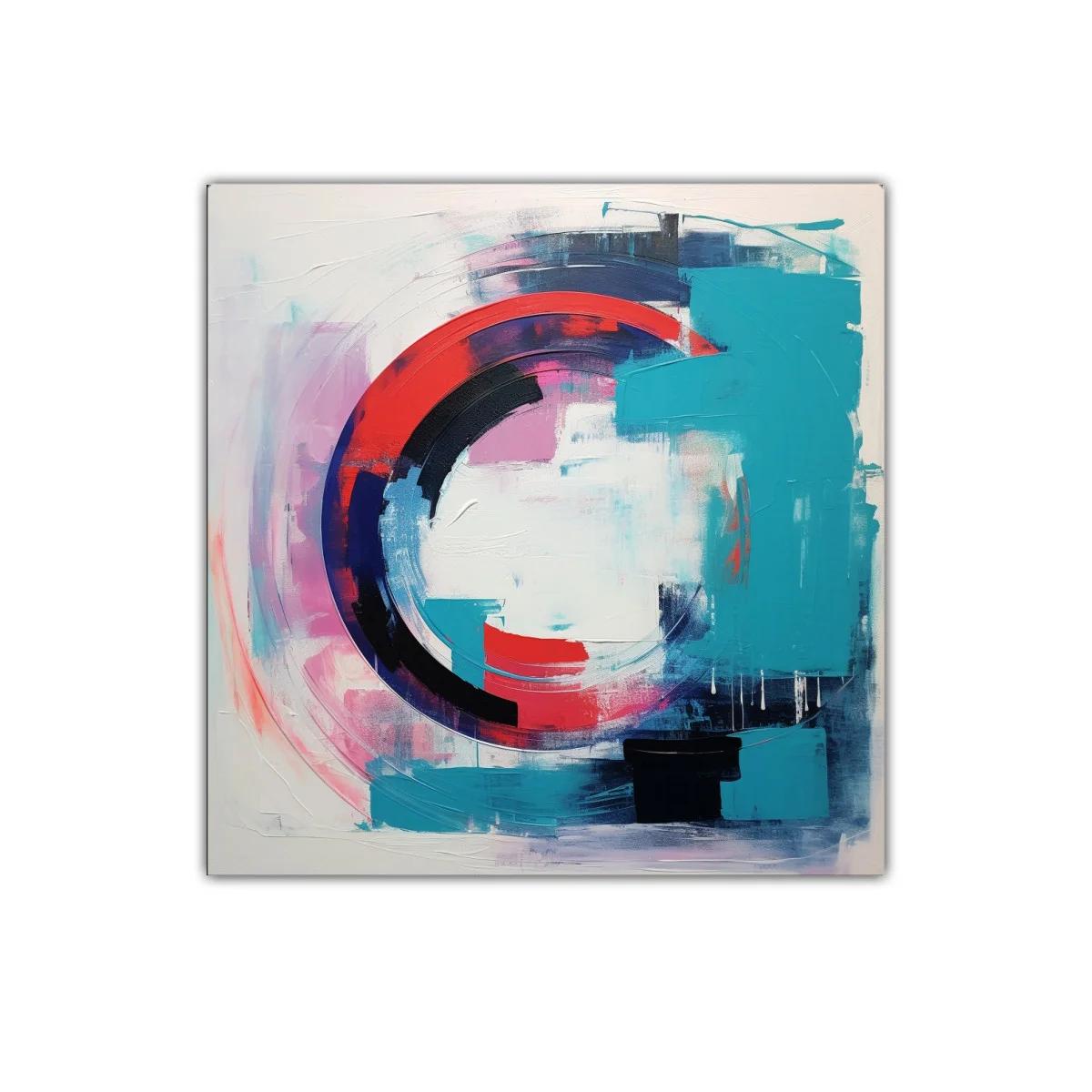 Composición abstracta con formas circulares en tonos vibrantes