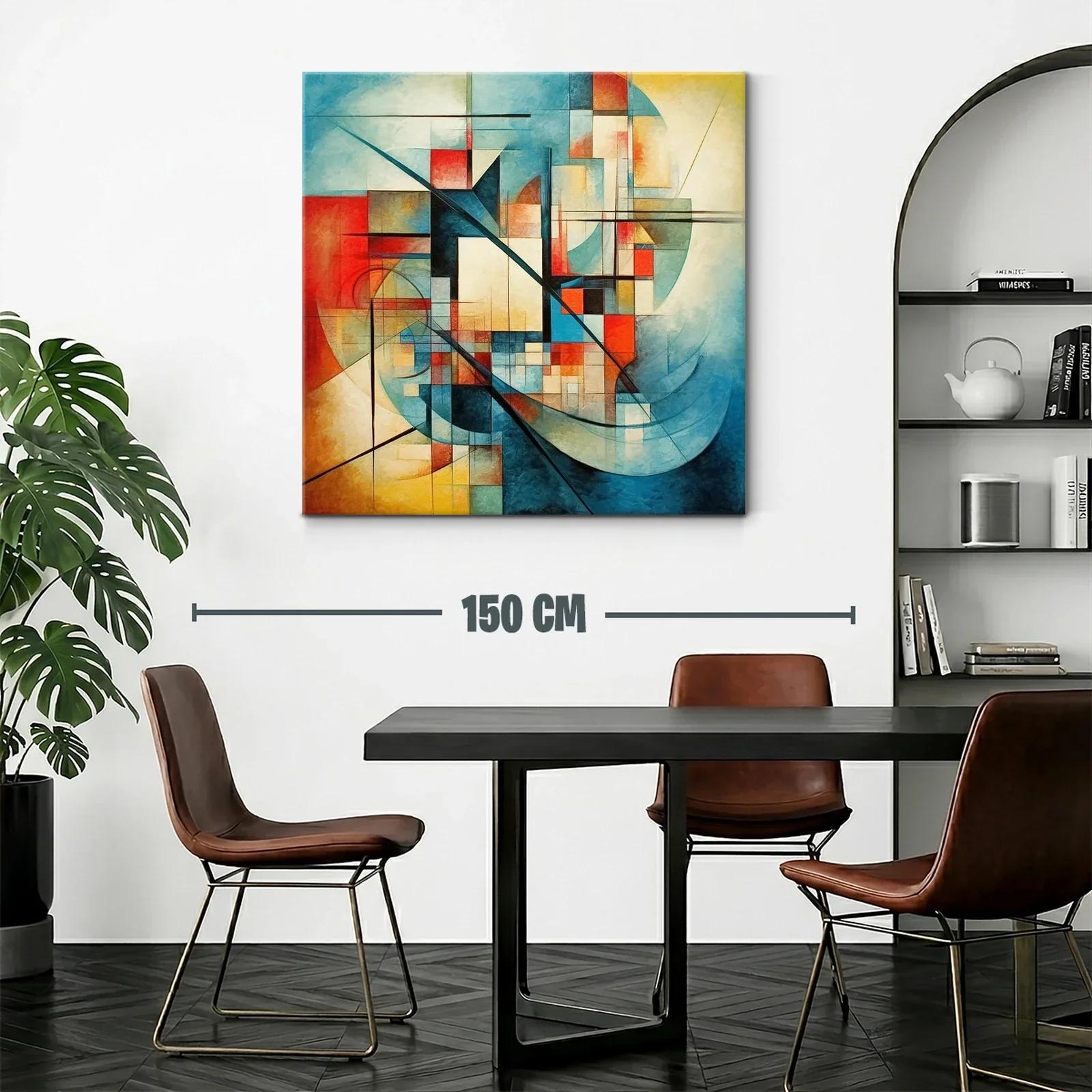 Composición geométrica abstracta con tonos vibrantes y suaves — miniatura 2