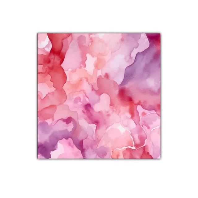 Cuadro abstracto en tonos rosa y púrpura confluencias suaves