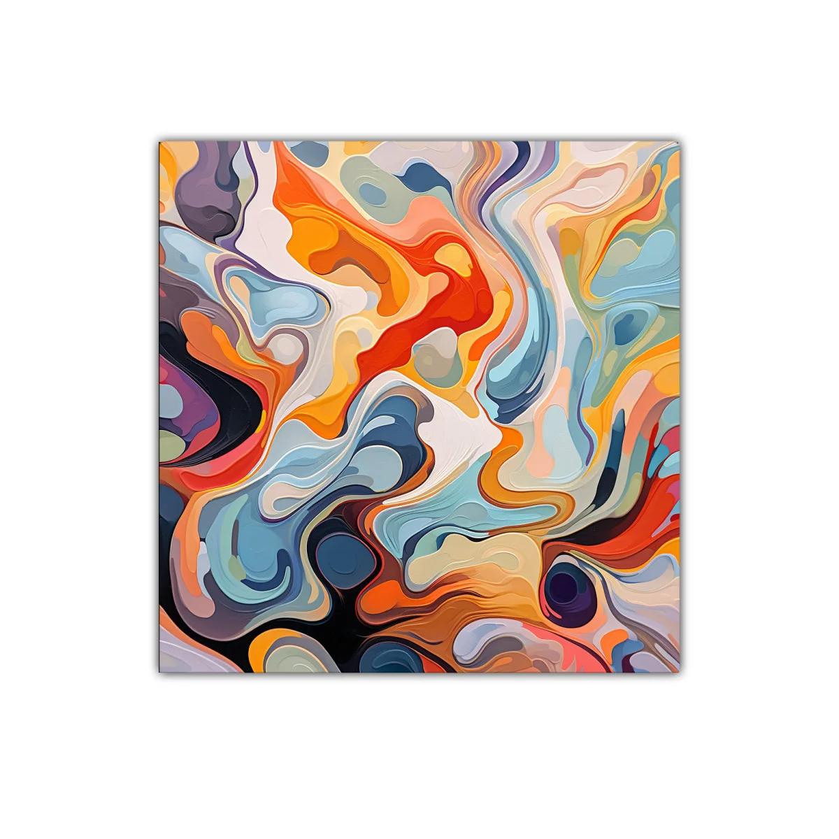 Cuadro abstracto con formas fluidas y colores vibrantes — imagen principal