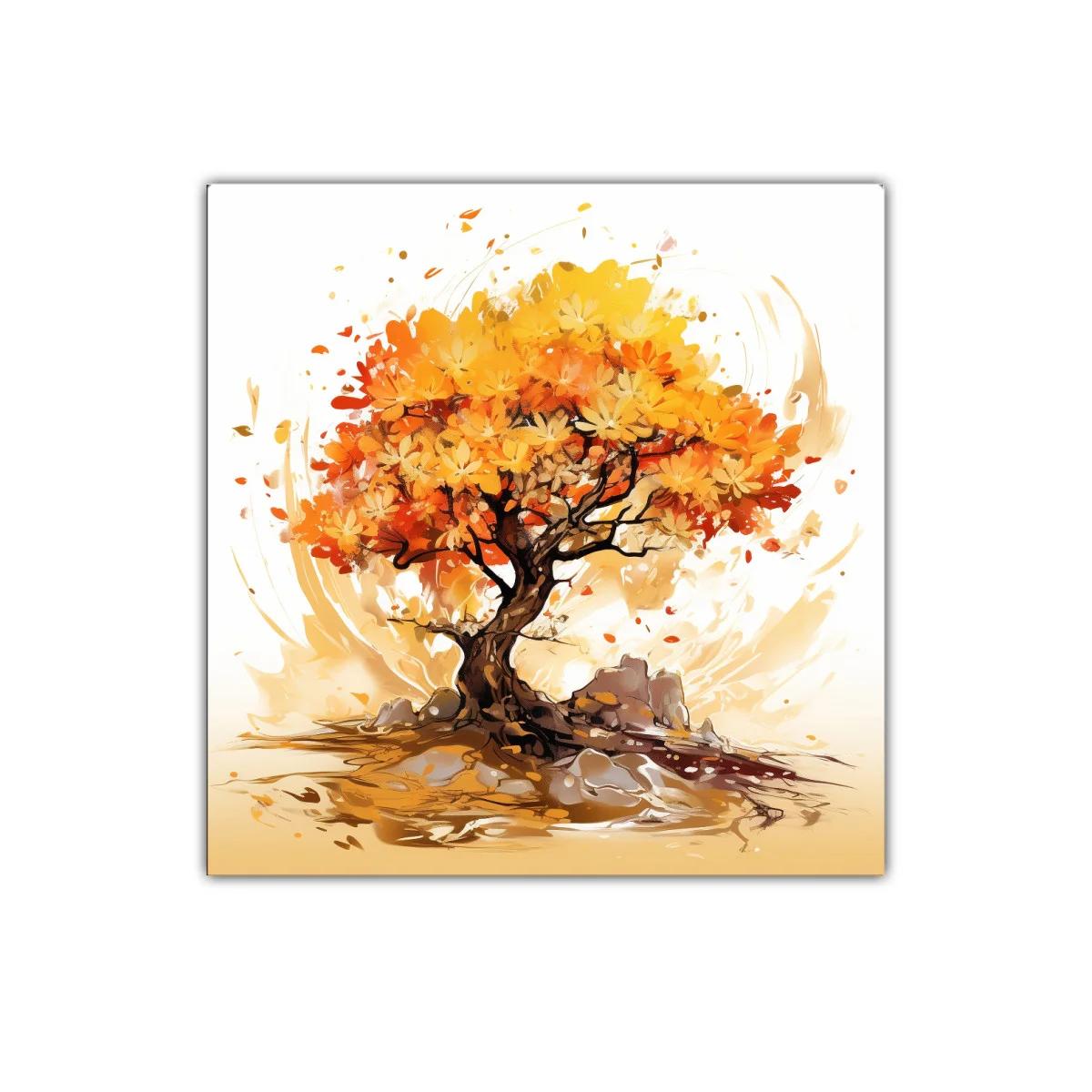 Árbol de otoño con vibrantes tonos cálidos y movimiento — imagen principal