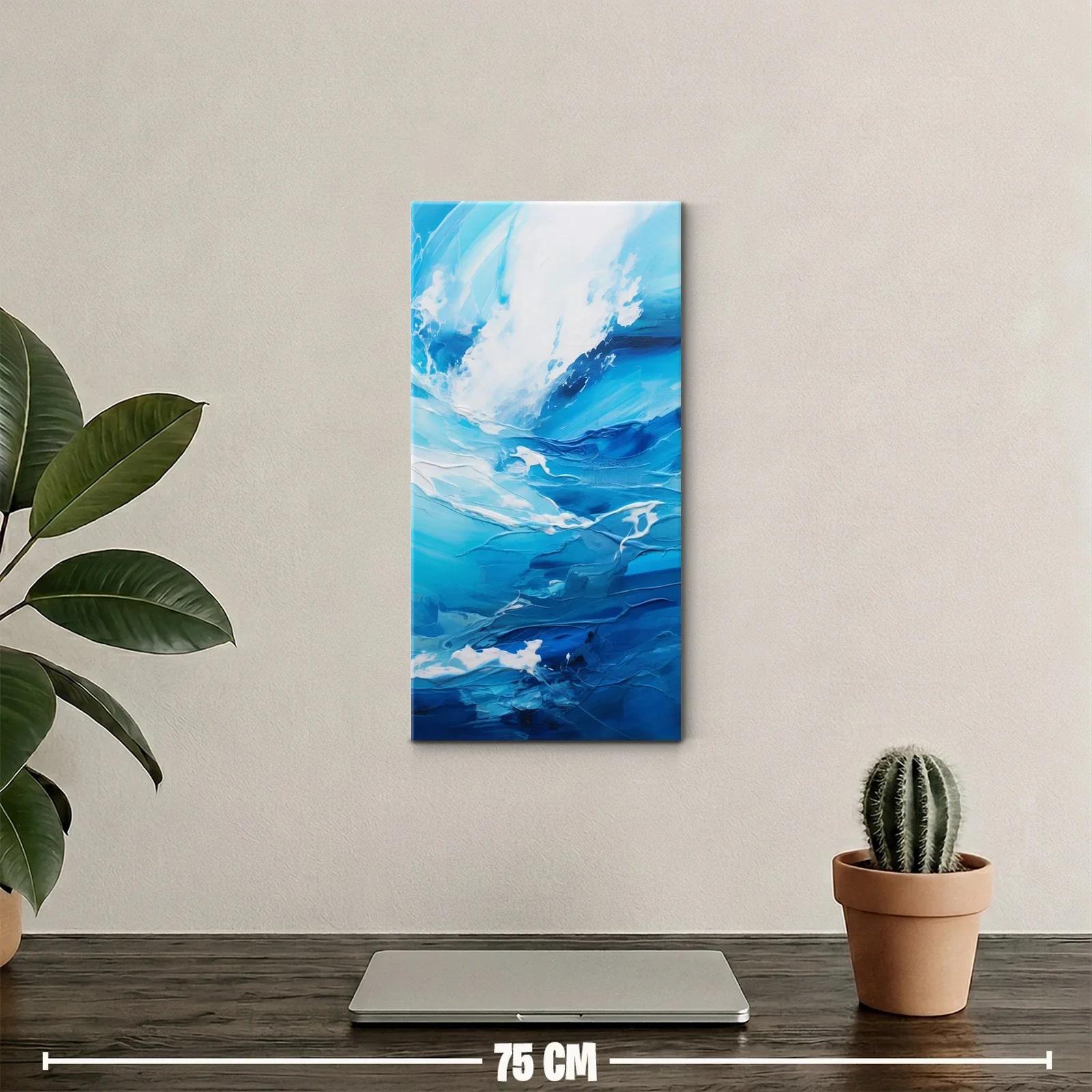 Cuadro ola marina en azul y espuma blanca — miniatura 2
