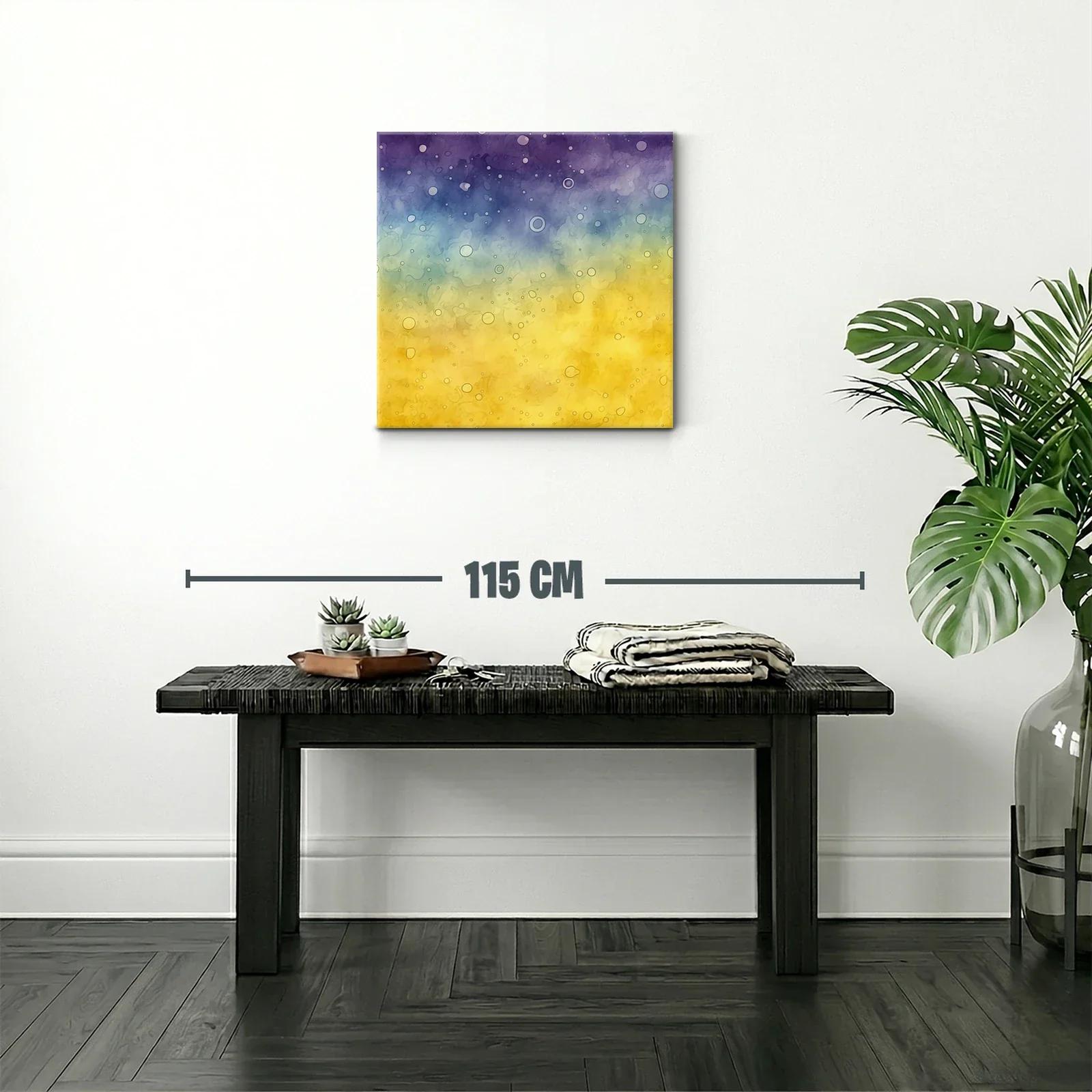 Composición abstracta en tonos morado azul y amarillo — miniatura 2