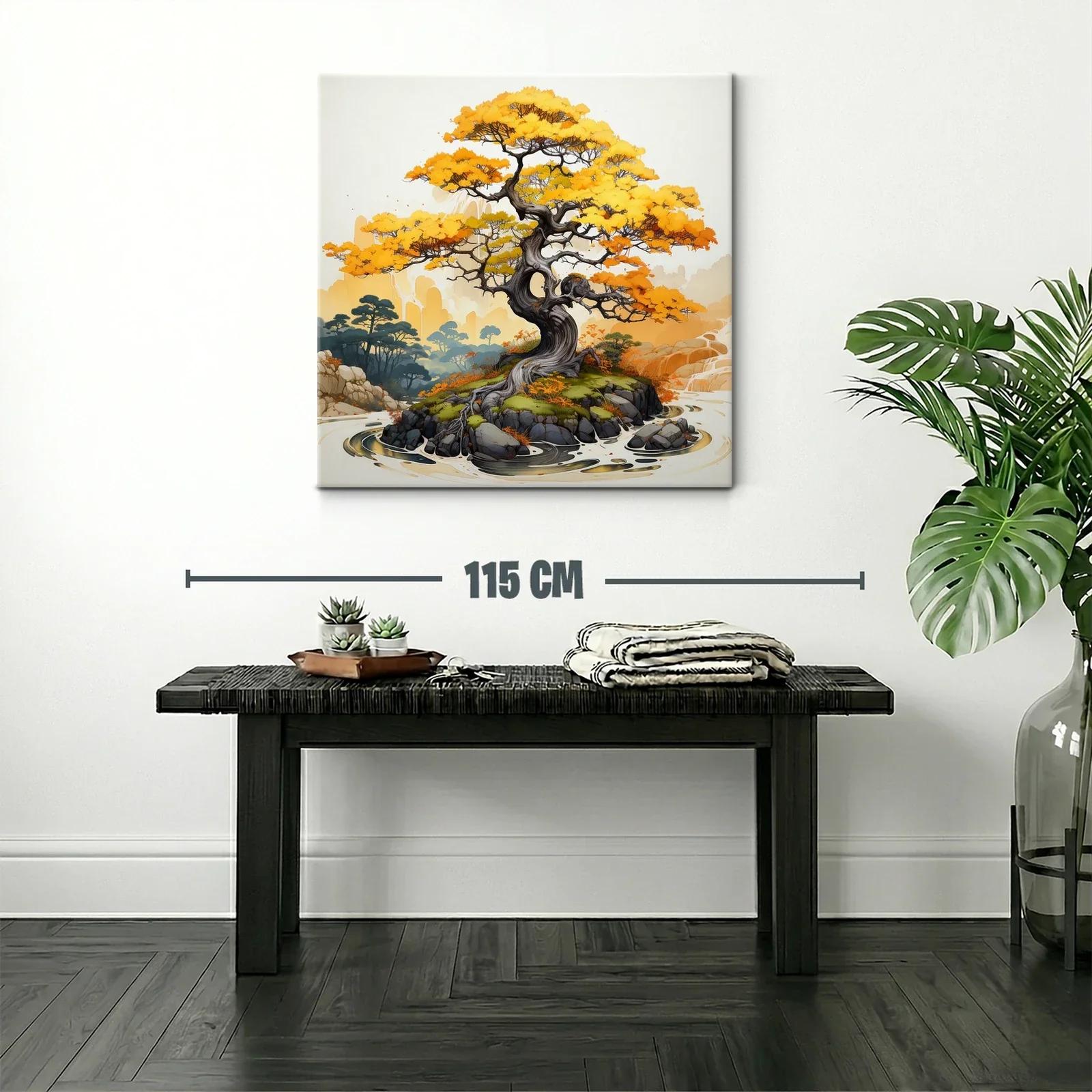 Árbol otoñal con vibrantes tonos amarillos y naranjas — miniatura 2