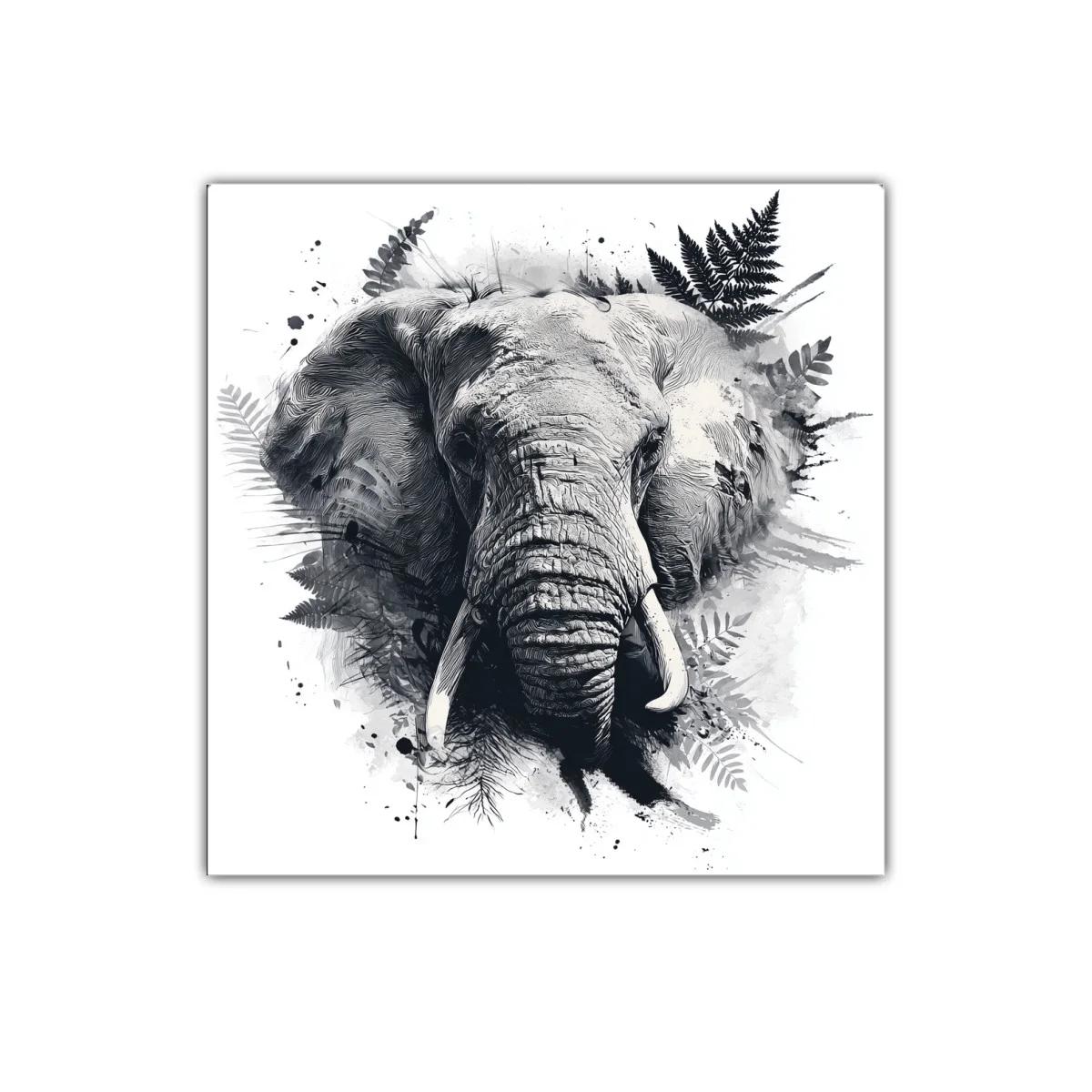 Retrato artístico de elefante en tonos grises y negros — imagen principal