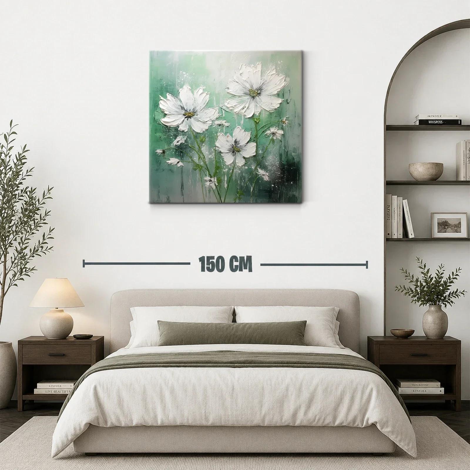 Cuadro floral en tonos verdes y blancos suaves — miniatura 3