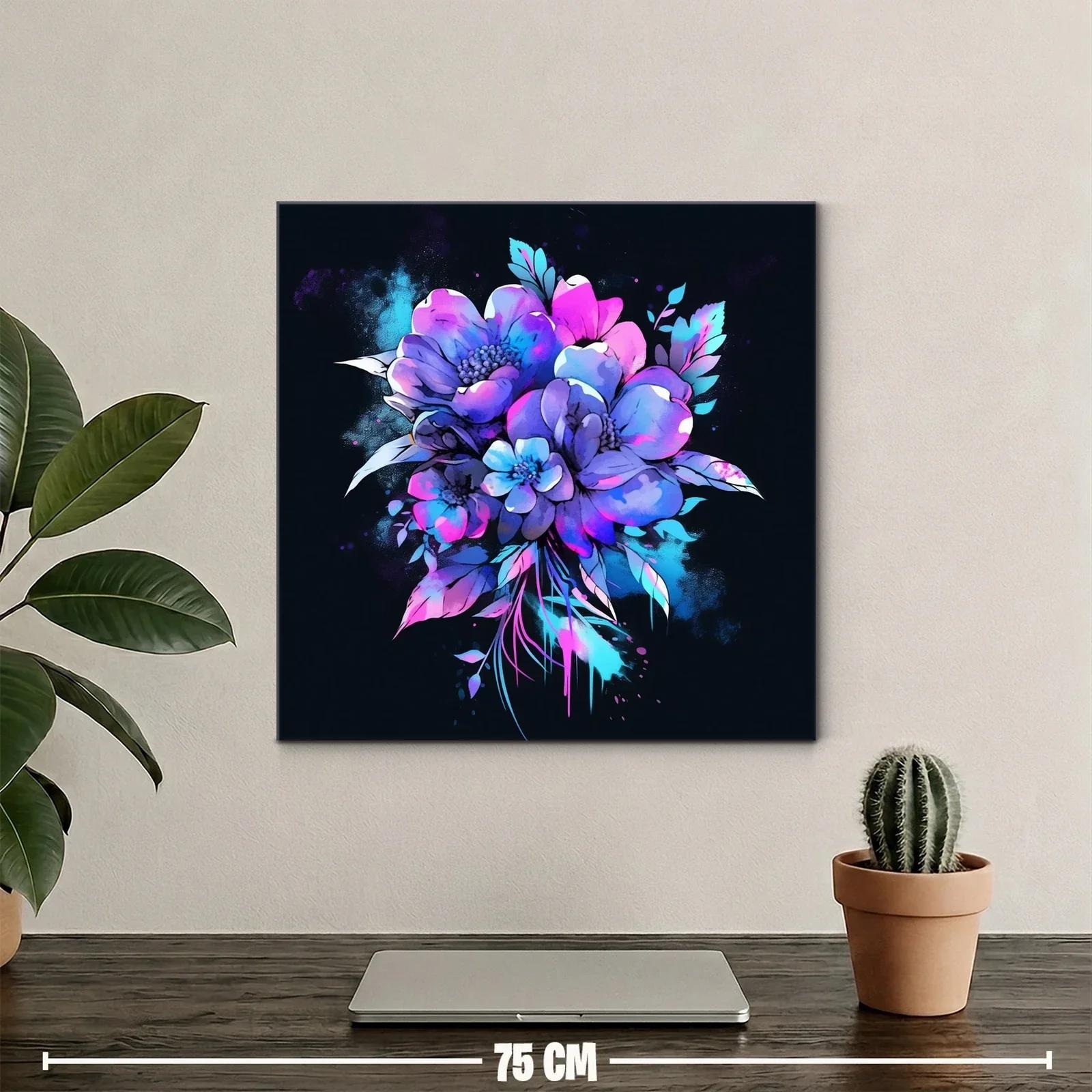 Ramo de flores en tonos violetas y azules vibrantes — miniatura 2