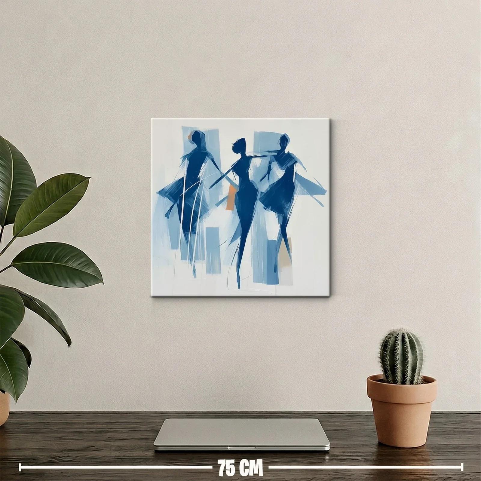 Danza abstracta en tonos azules y toques cálidos — miniatura 2