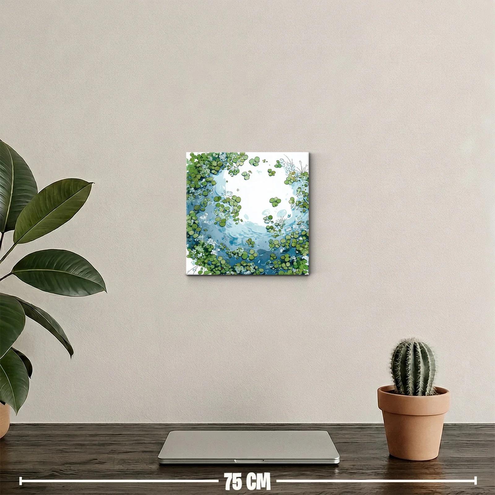 Cuadro decorativo de charca con plantas verdes y agua azul — miniatura 2
