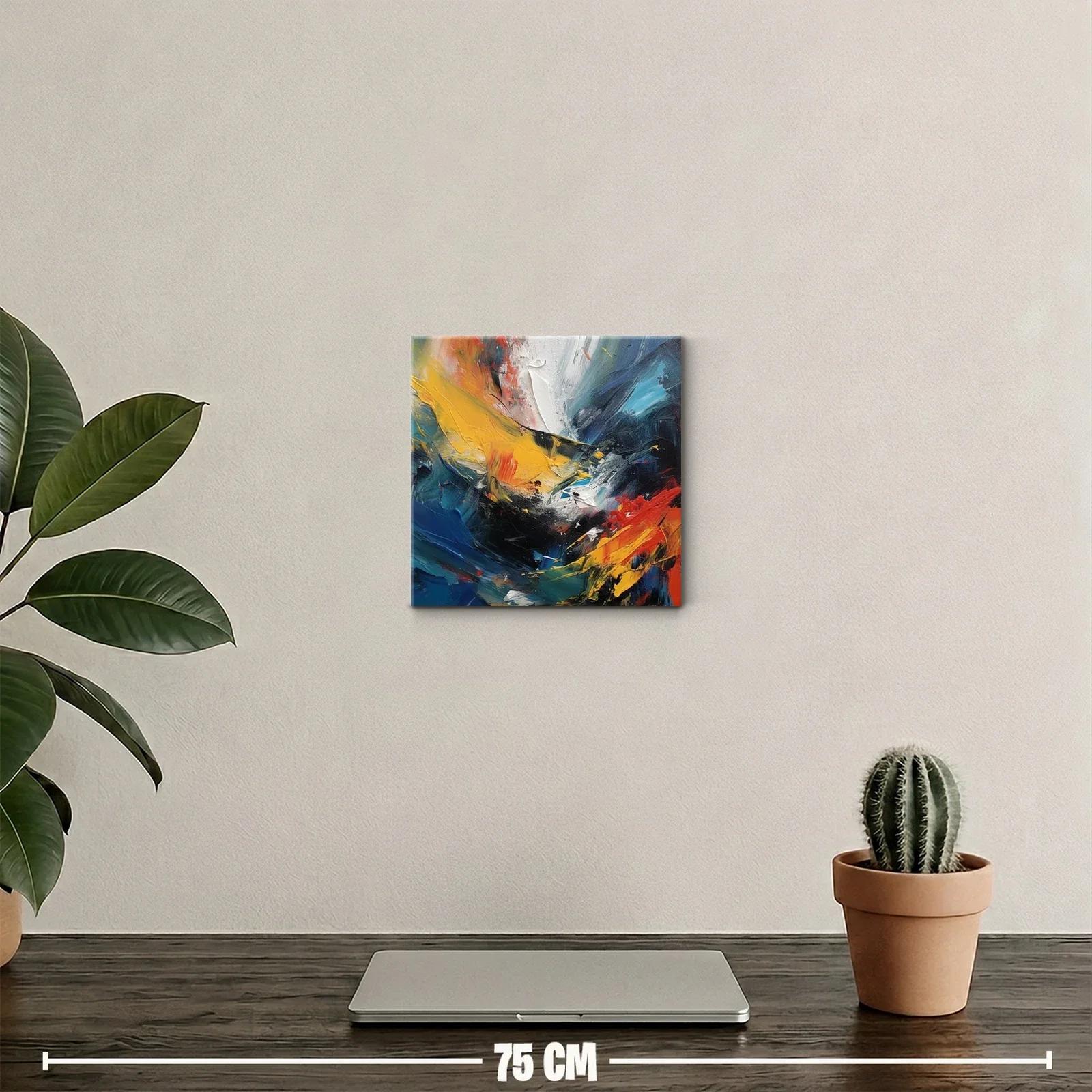 Cuadro abstracto con pinceladas vibrantes y contraste dinámico — miniatura 2