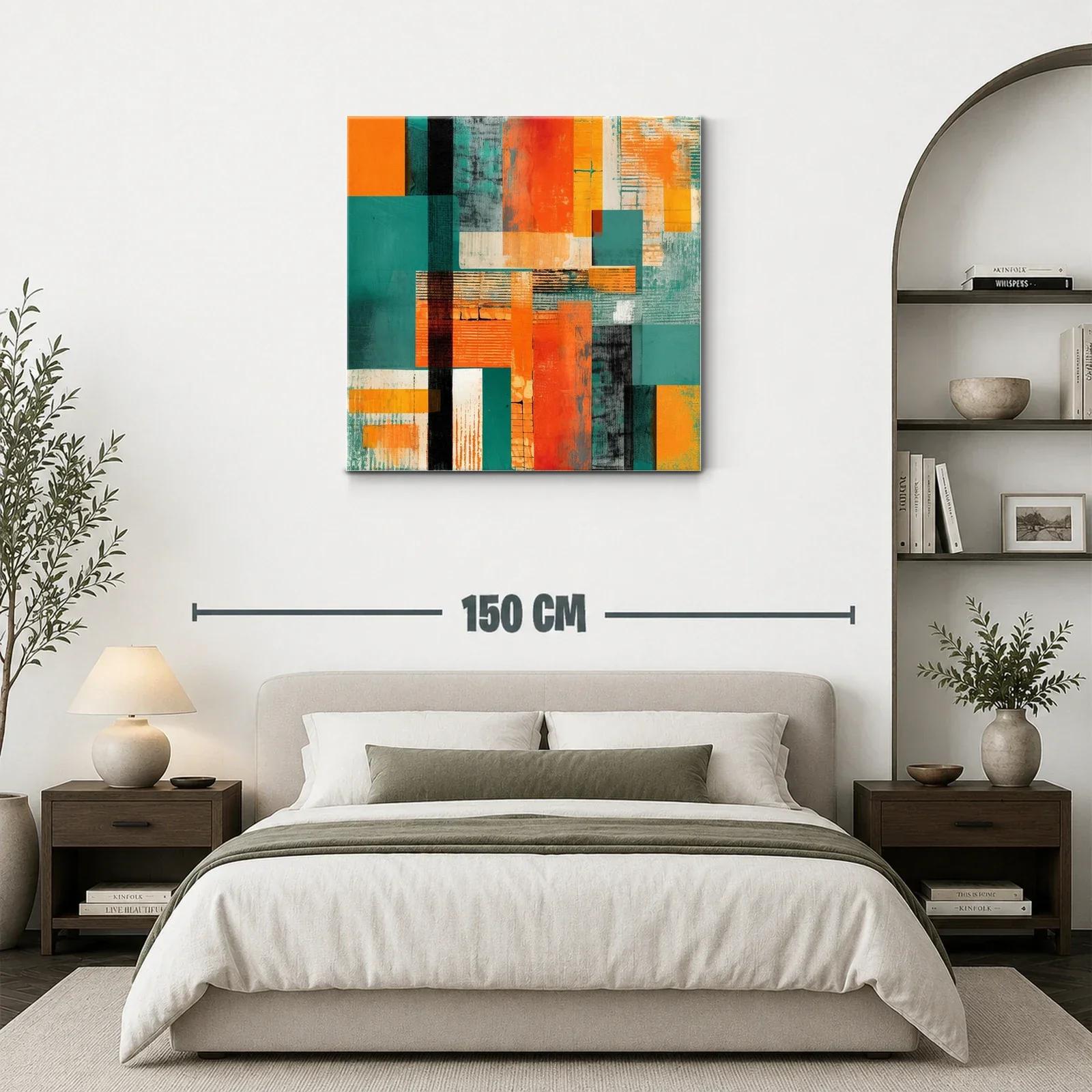 Composición abstracta con bloques en tonos cálidos y fríos — miniatura 3