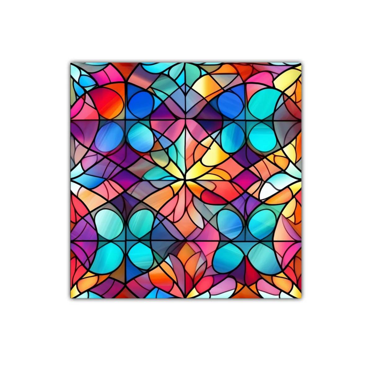 Cuadro decorativo colorido con diseño abstracto y geométrico — imagen principal