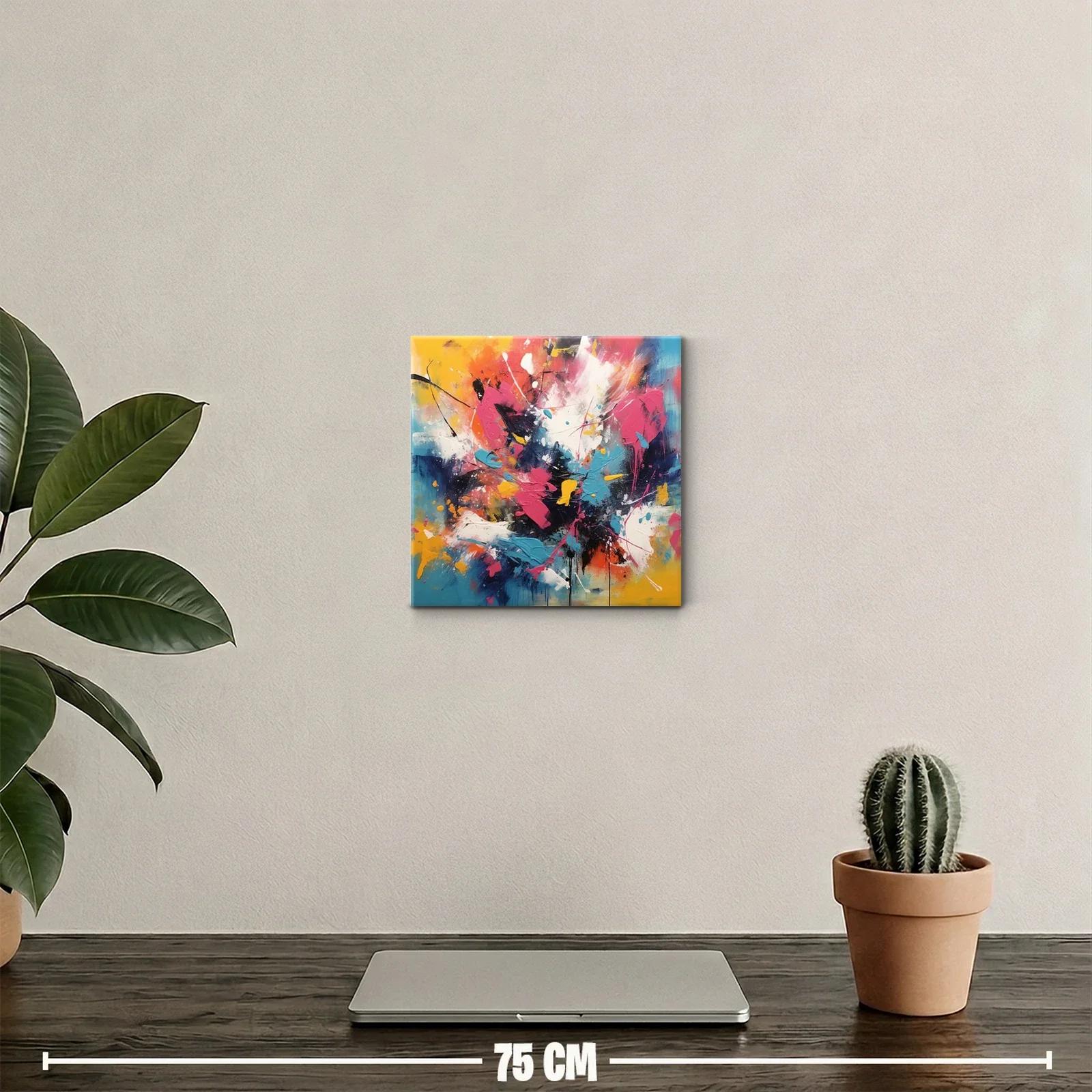 Cuadro abstracto con explosión vibrante de colores vivos — miniatura 2