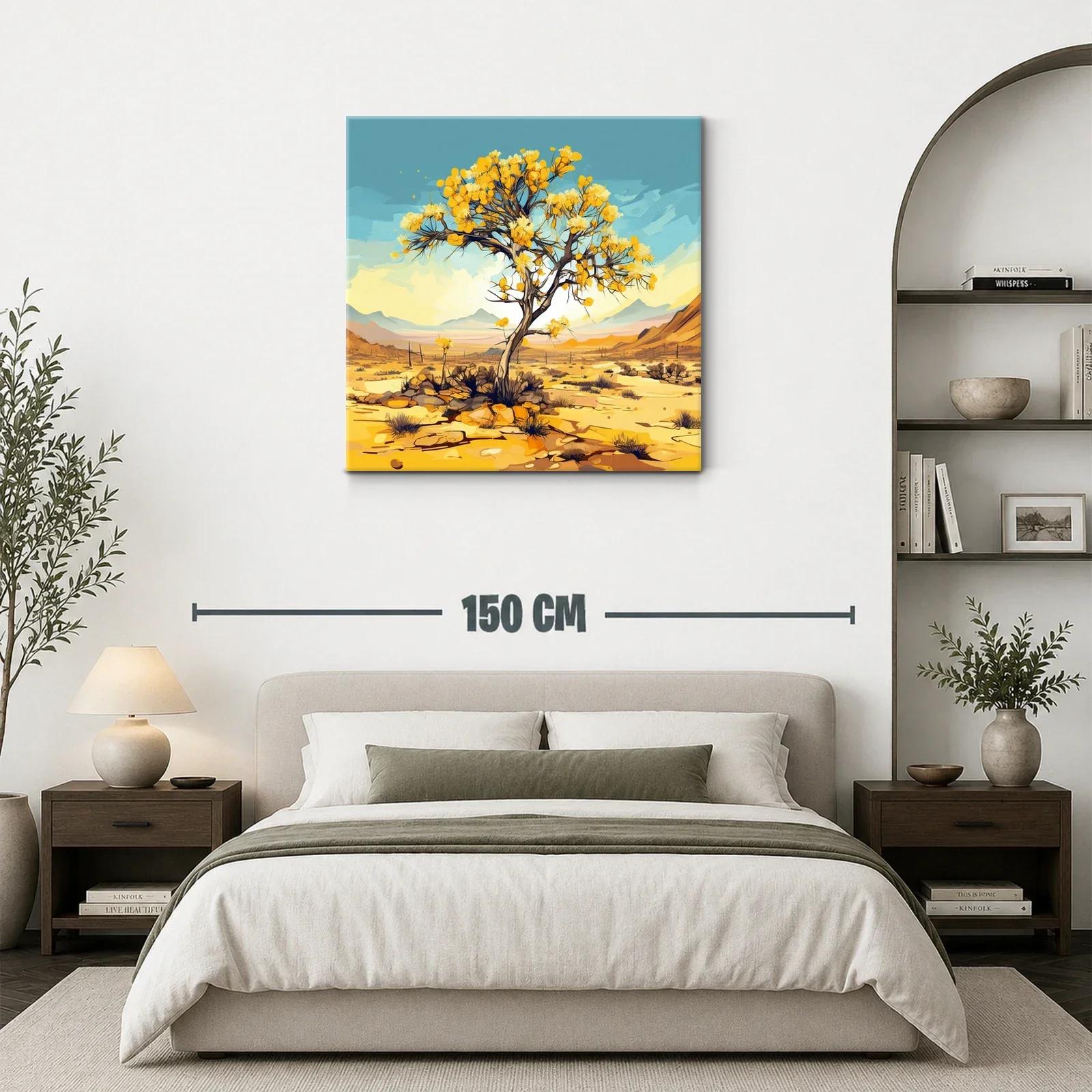Árbol amarillo en paisaje desértico vibrante — miniatura 3