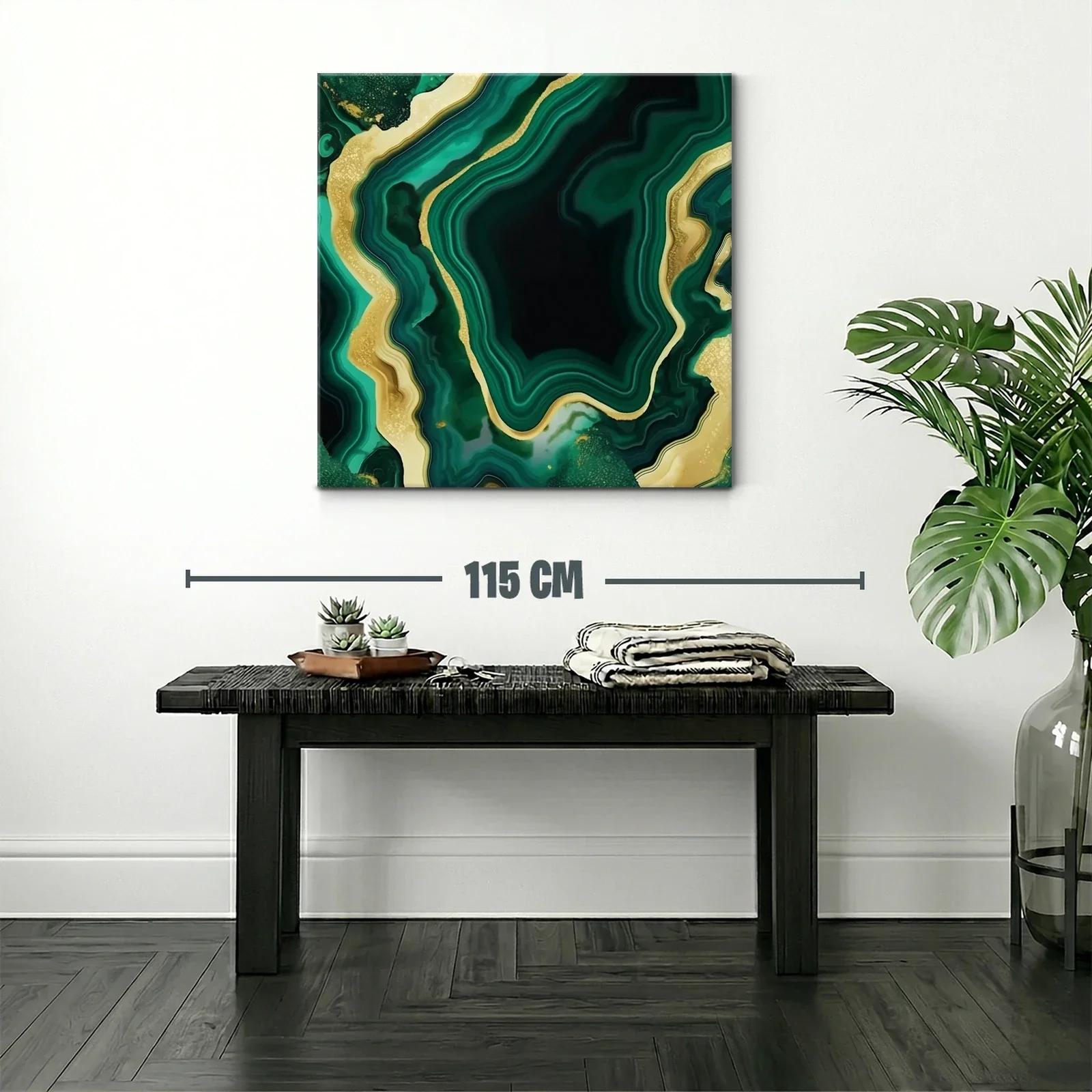 Diseño abstracto en tonos verdes con detalles dorados — miniatura 2