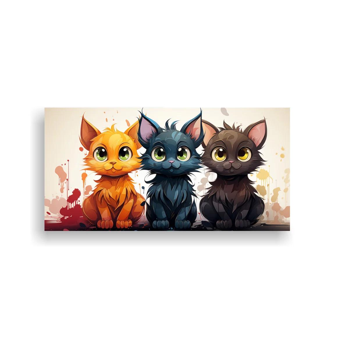 Cuadro tres gatitos con colas enrolladas — imagen principal