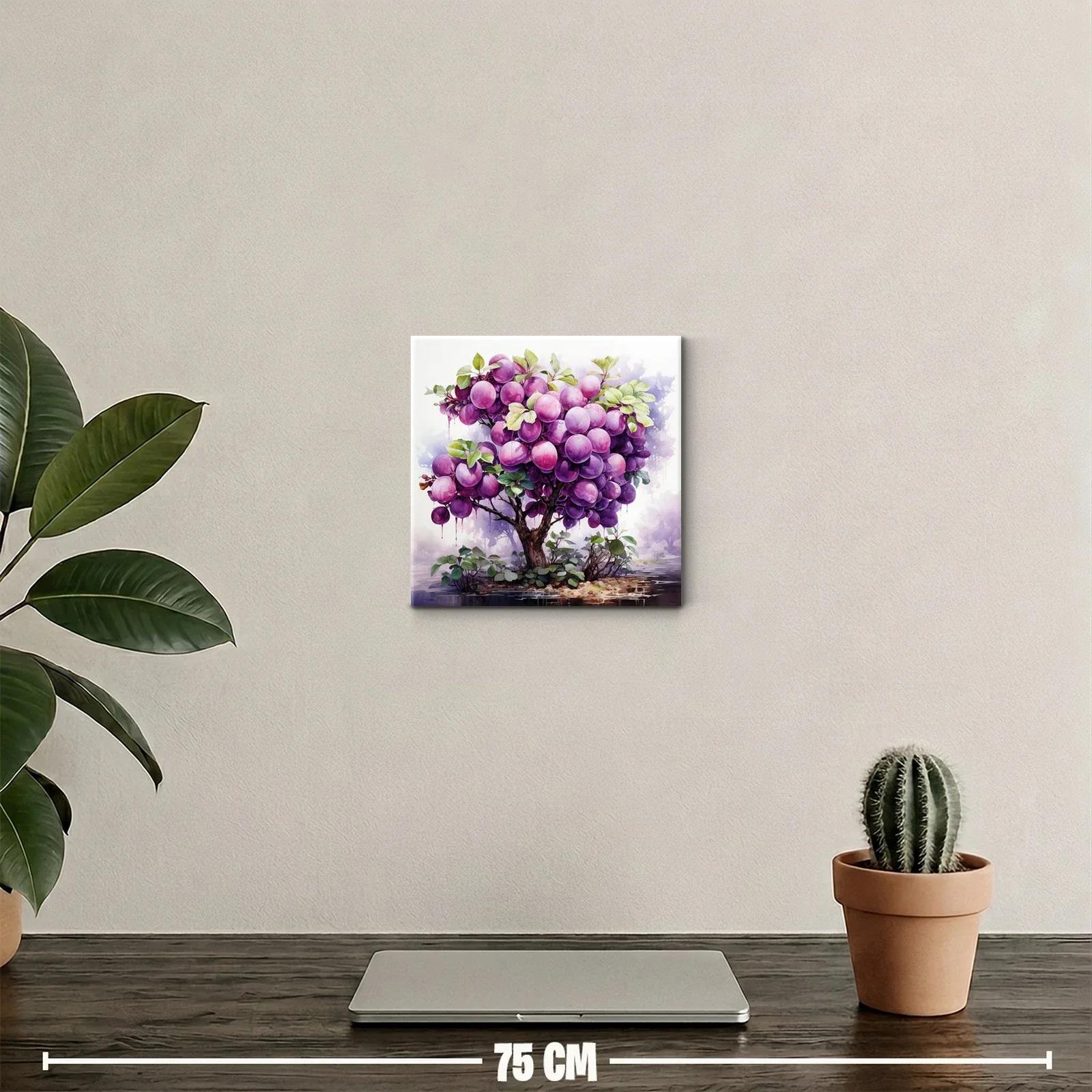 Árbol Frutal con Esferas Violetas en Paisaje Místico — miniatura 2