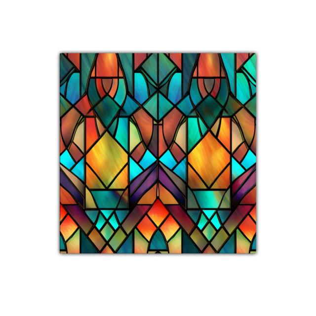 Composición abstracta vibrante con formas geométricas y colores intensos