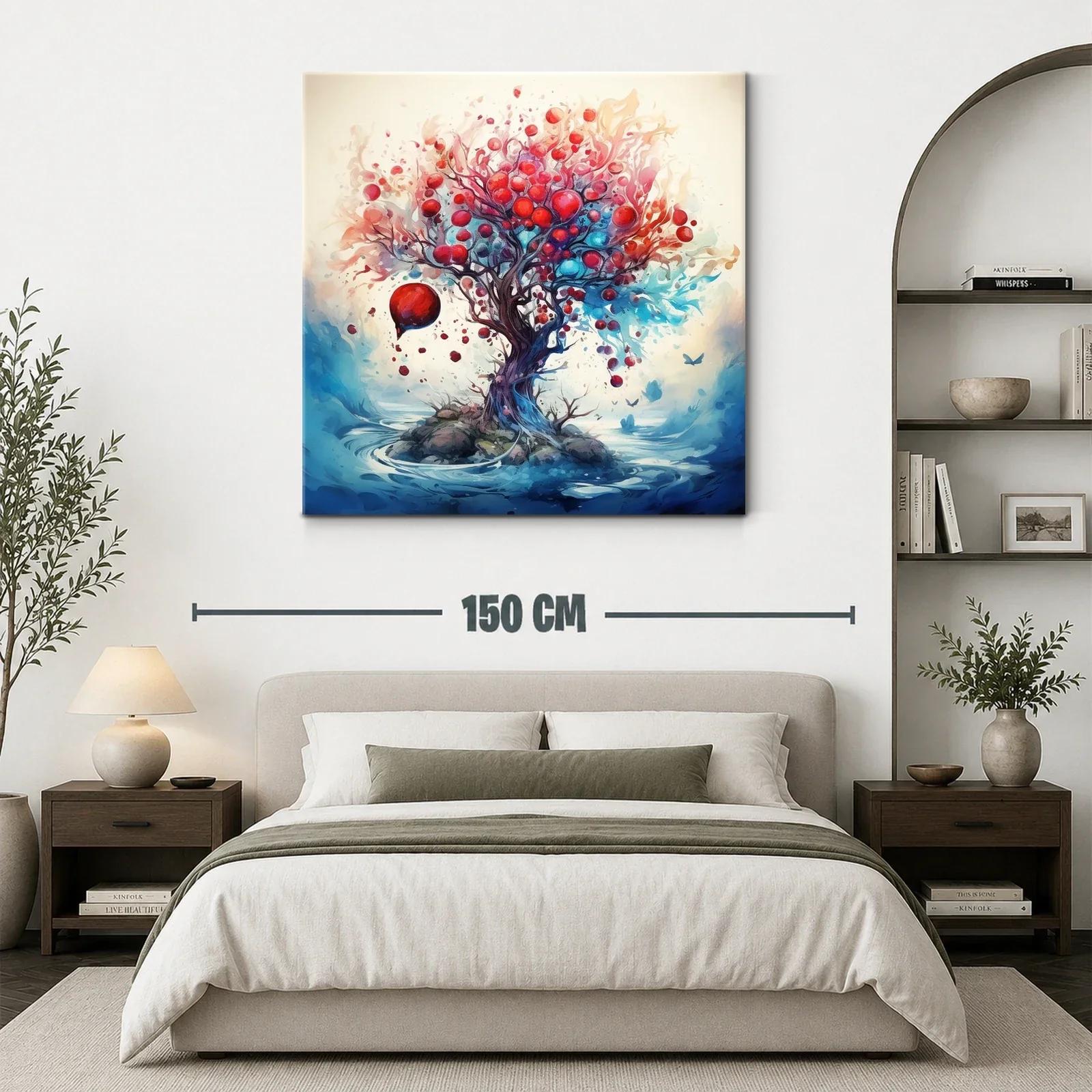 Árbol de frutos rojos con paisaje onírico y acuático — miniatura 3