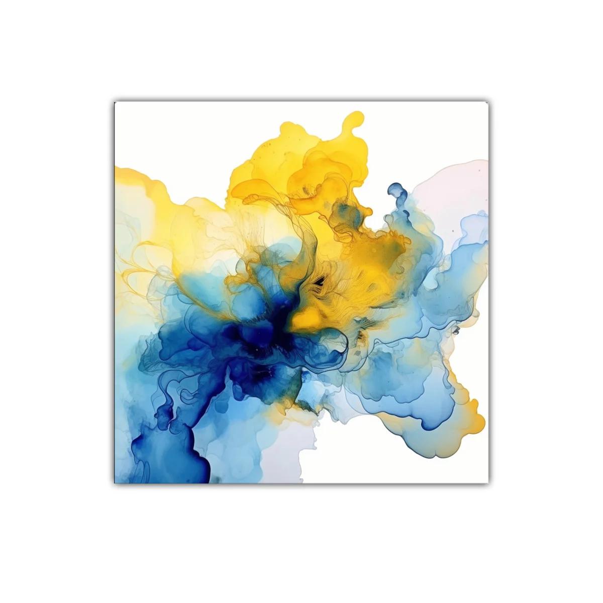Explosión de colores vibrantes en azul y amarillo — imagen principal