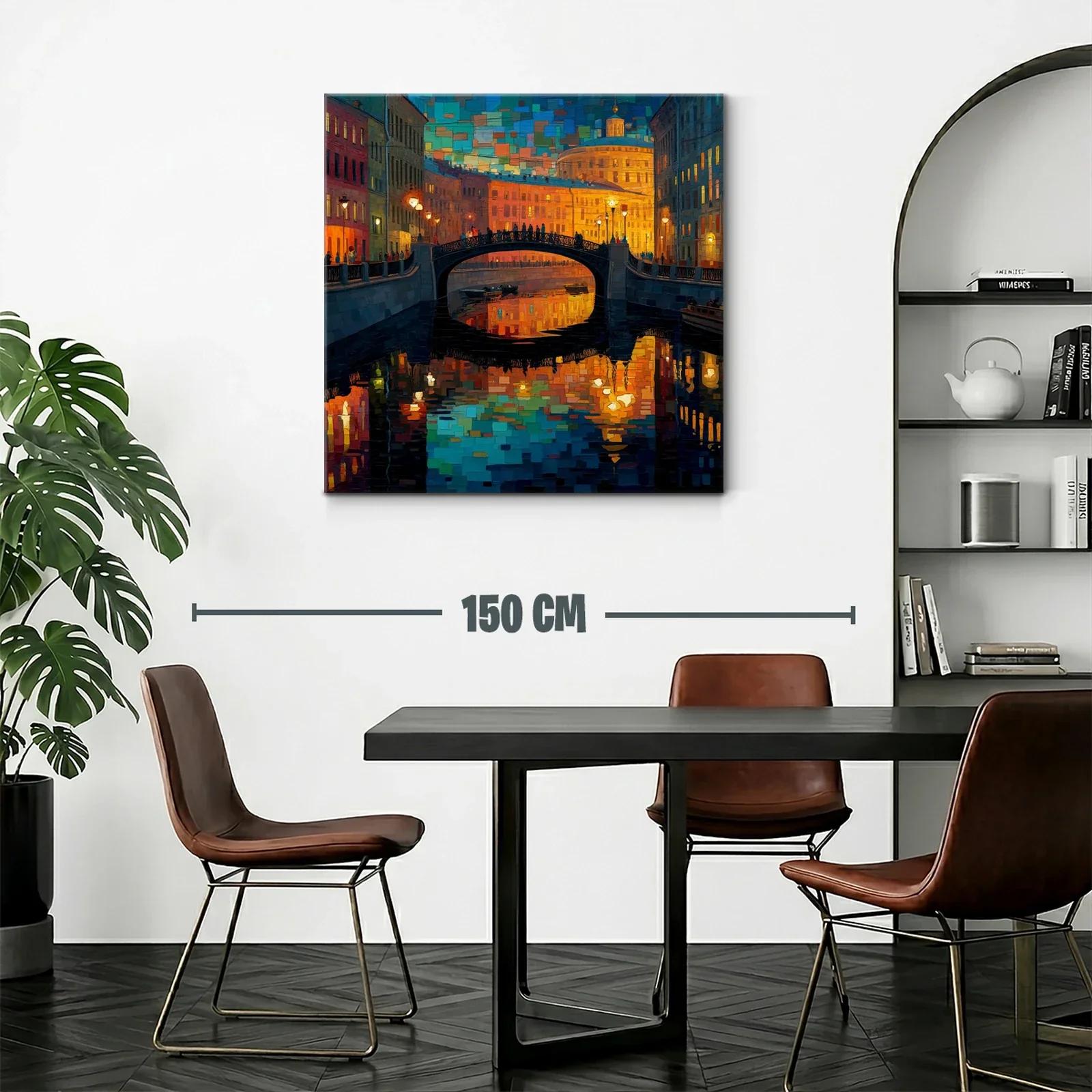Encanto urbano reflejado en nocturna escena de ciudad — miniatura 2