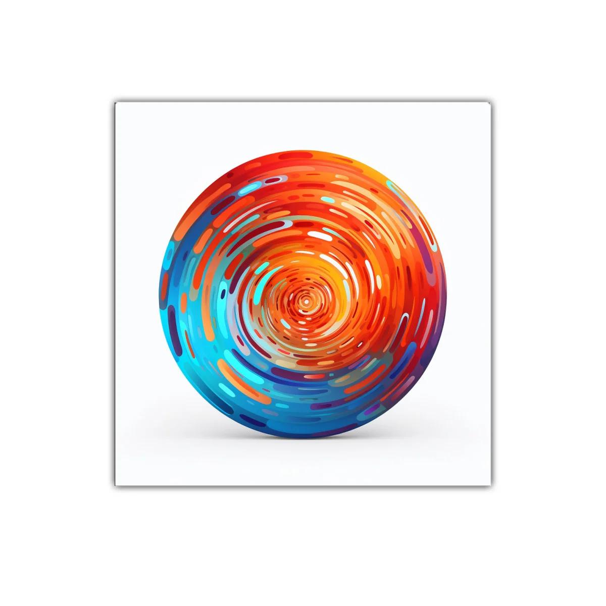 Vibrante composición circular en tonos cálidos y fríos — imagen principal