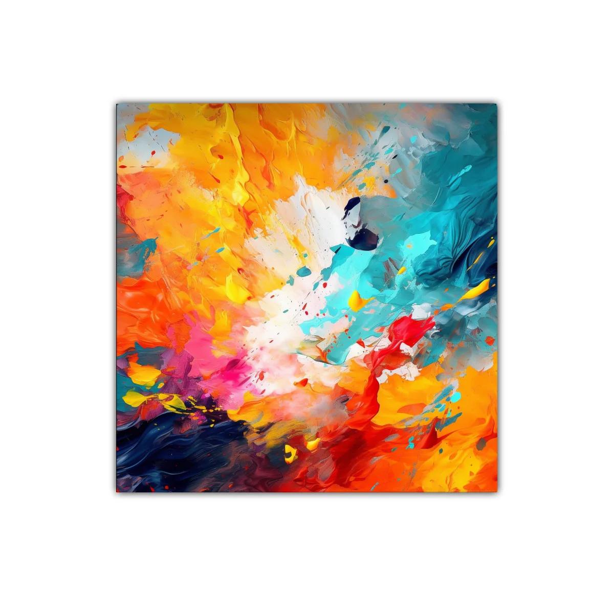 Cuadro abstracto vibrante con explosión de color y energía — miniatura 1