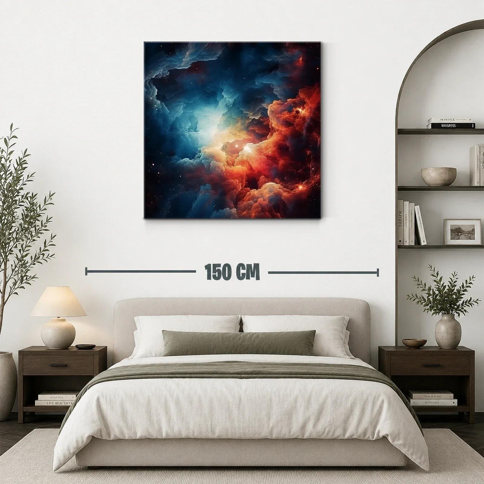 Cuadro abstracto con explosión cósmica en tonos intensos — miniatura 3