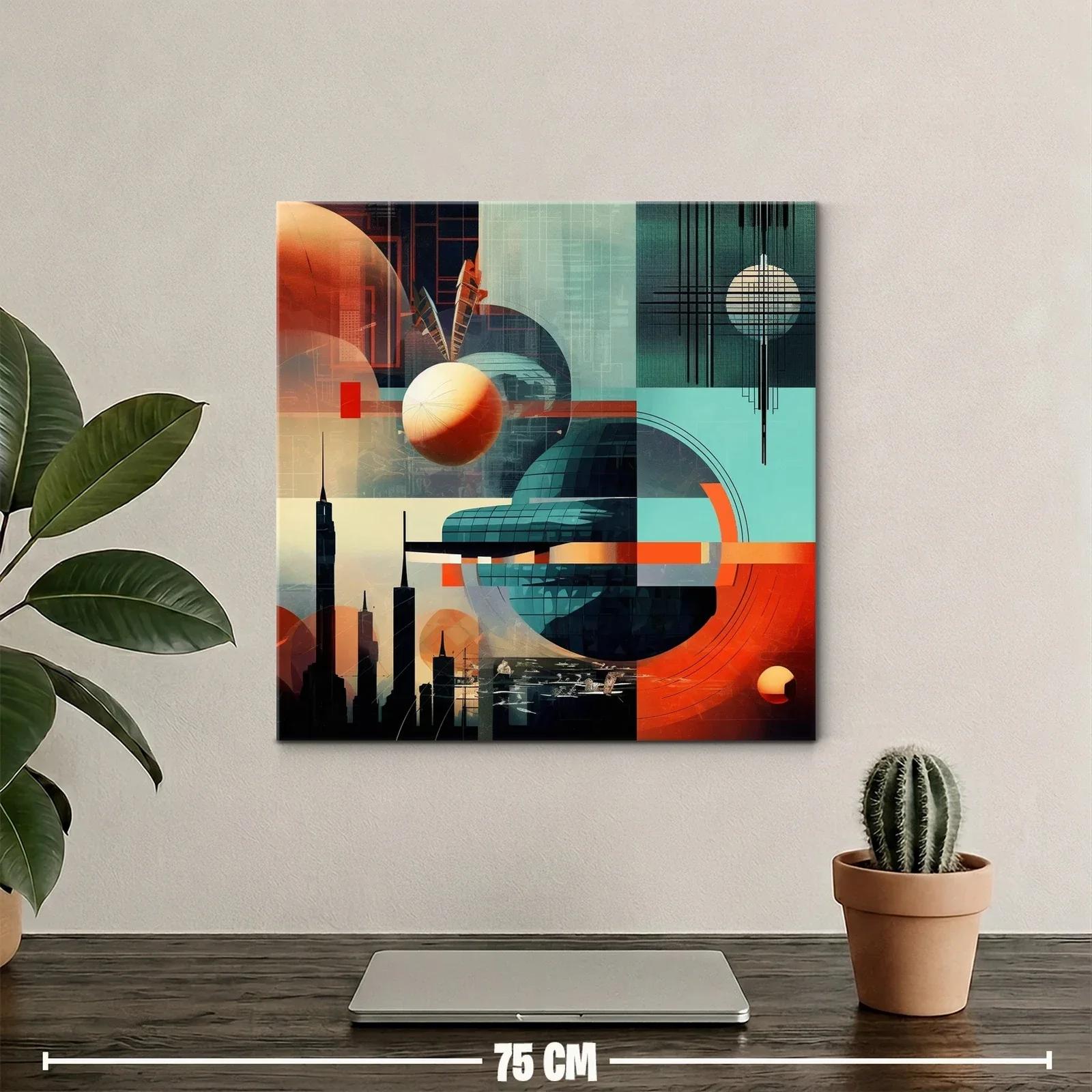 Composición abstracta con formas geométricas y contrastes cálidos — miniatura 2