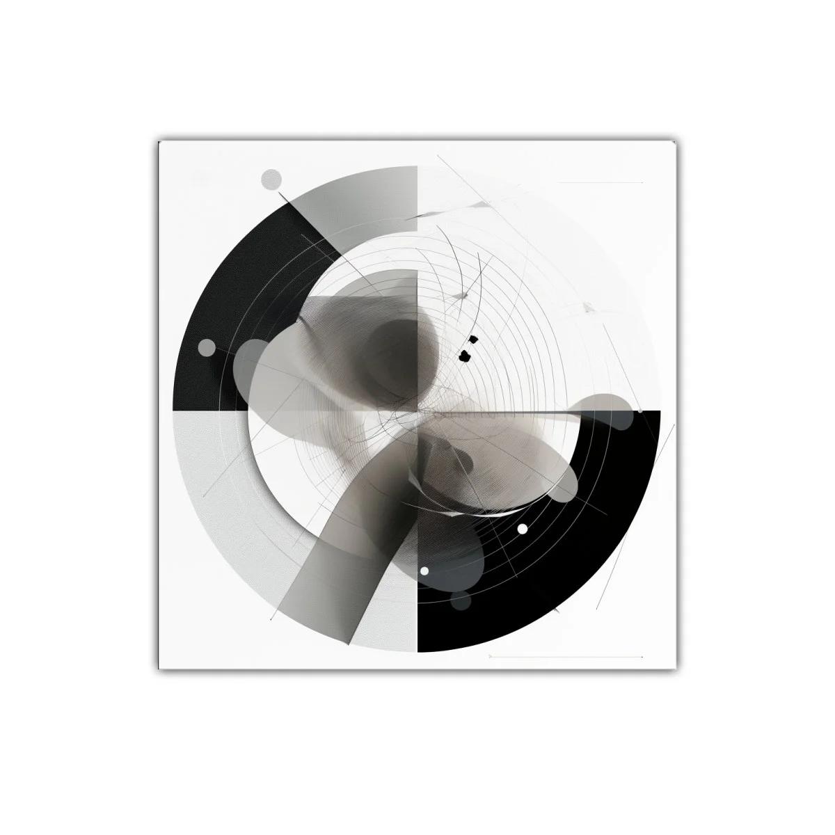 Composición abstracta en escala de grises y formas circulares — imagen principal