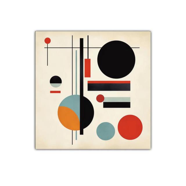 Cuadro decorativo con formas geométricas y colores vibrantes