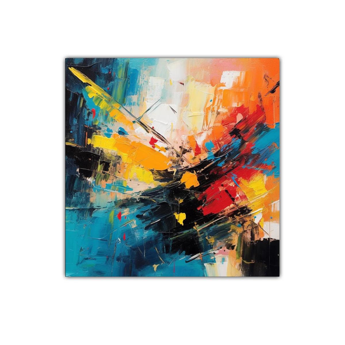 Cuadro abstracto vibrante con explosión de colores intensos — miniatura 1