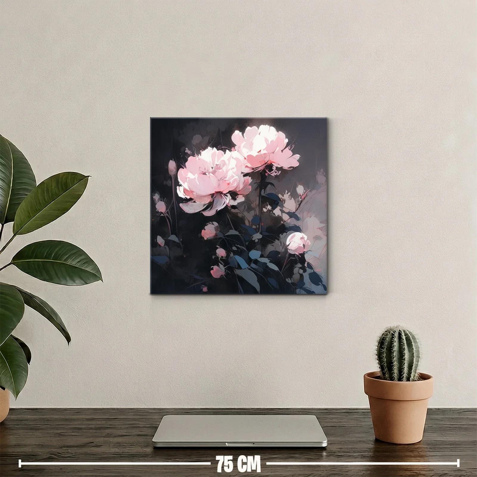 Flores delicadas en tonos suaves sobre fondo oscuro — miniatura 2