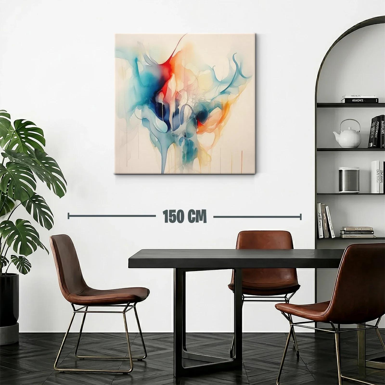 Obra abstracta con tonos intensos y suaves fluidos — miniatura 2