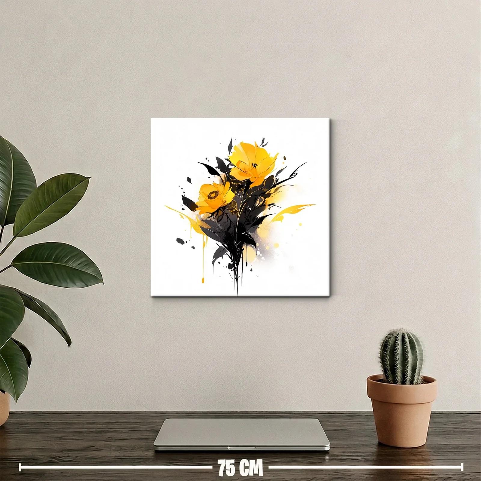 Flores amarillas con contrastes oscuros y estilo moderno — miniatura 2