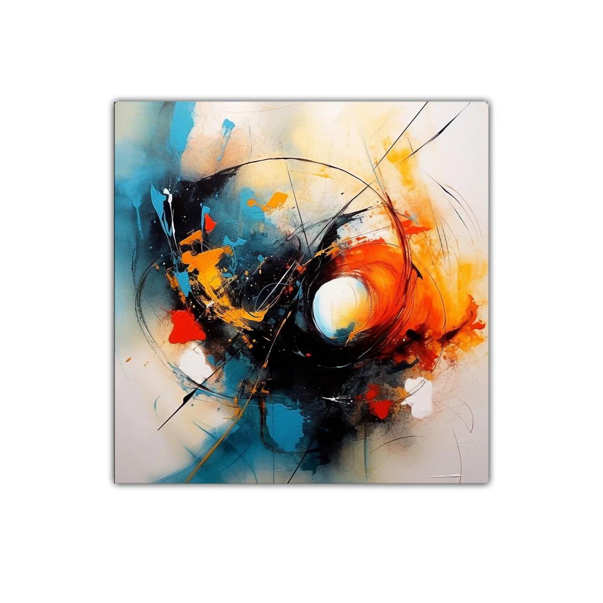 Cuadro abstracto con vibrantes tonos contrastantes y energía dinámica — miniatura 1