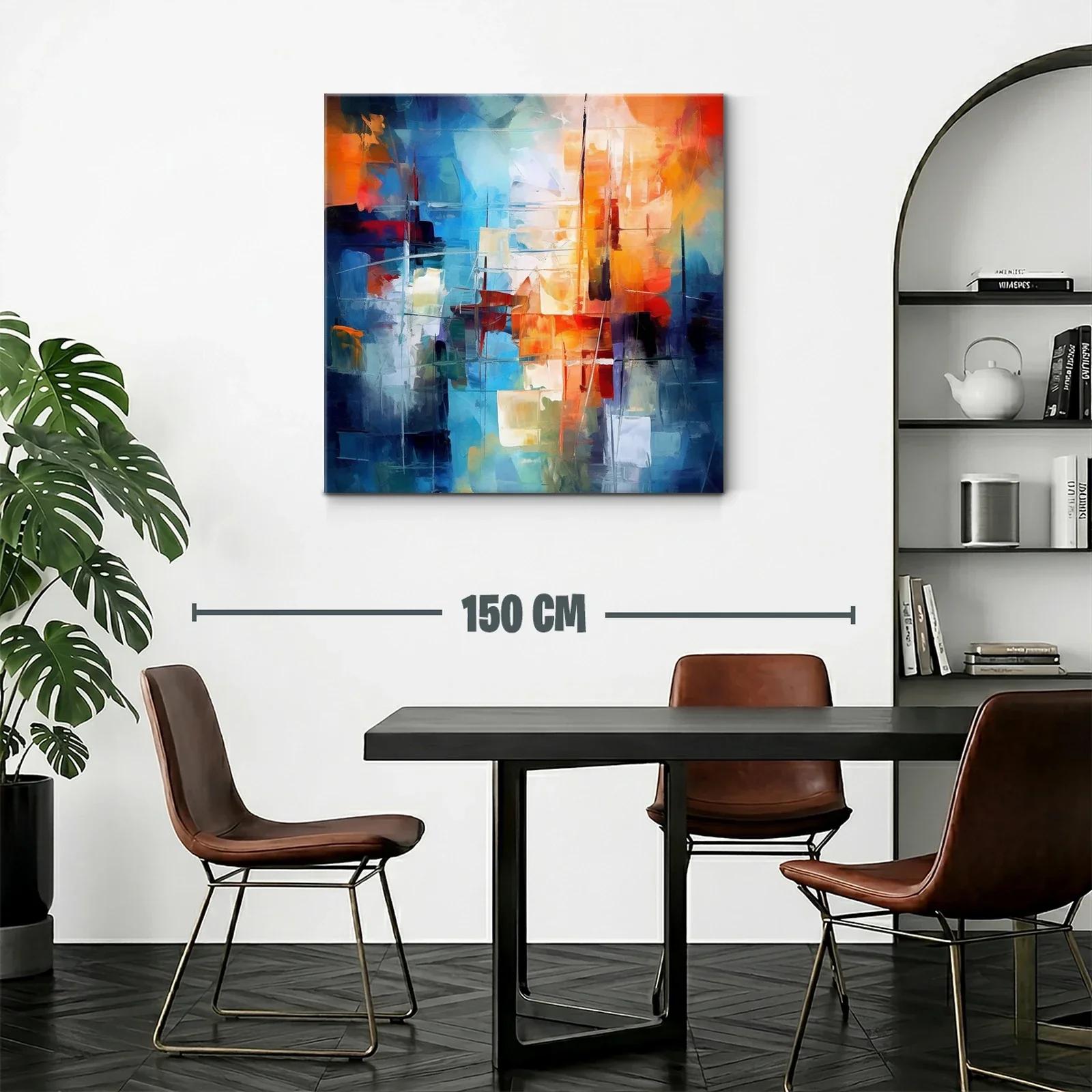 Composición abstracta moderna en tonos azul y naranja — miniatura 2