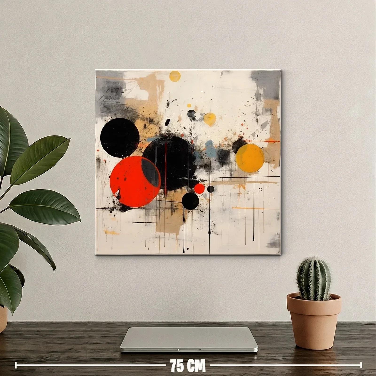 Composición abstracta con círculos en tonos cálidos y neutros — miniatura 2
